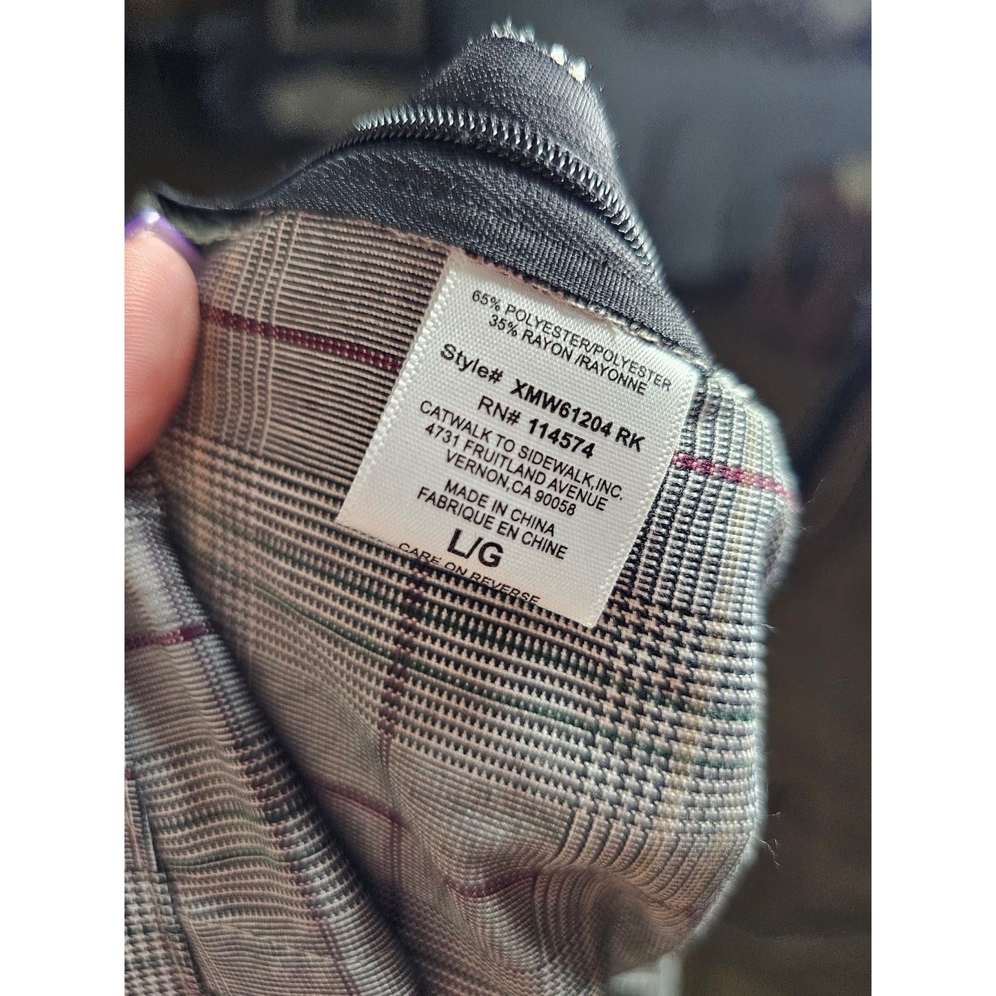 RO & DE Plaid Cropped Ruffled Pants Ladies Size Large