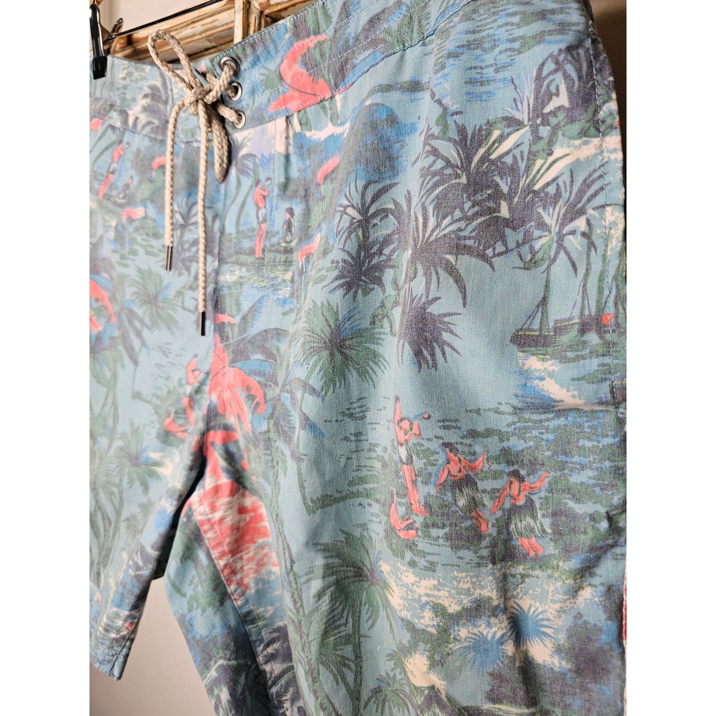 Faherty Men's Board Shorts Swim Trunks Bathing Suit Hawaiian Waist 34