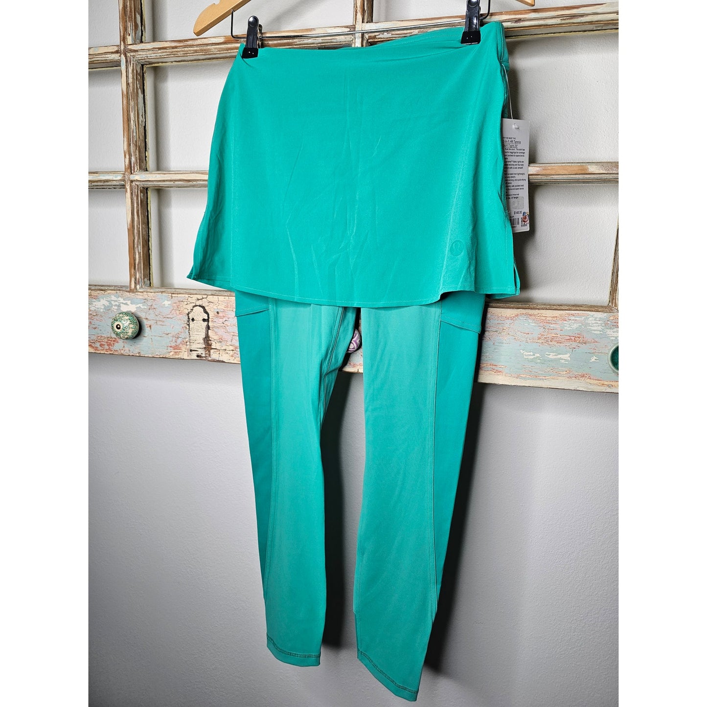 NWT Lululemon 2-in-1 Green Tennis Skirt & Tights 25" Ladies size 6