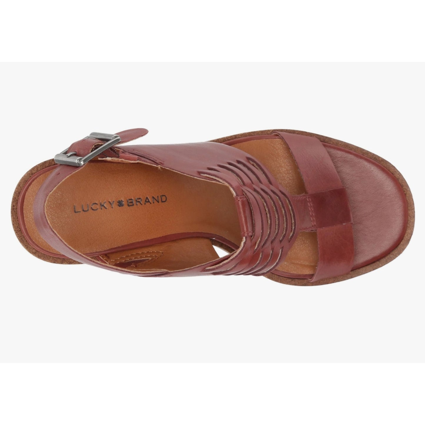 NWT Lucky Lemia Wedge Sandals in Brownstone color Ladies size 8.5