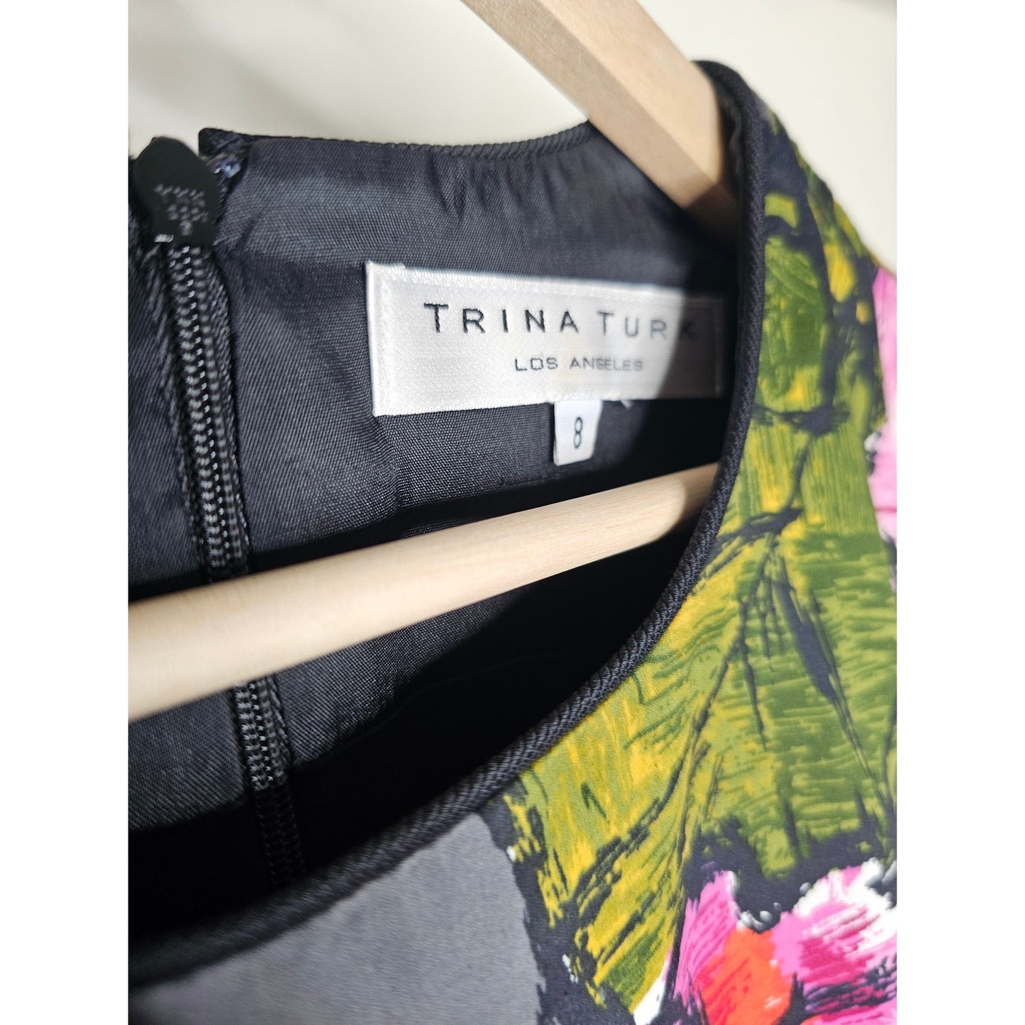 Trina Turk Mirren Rose Floral Print Sheath Dress Silk Blend Size 8