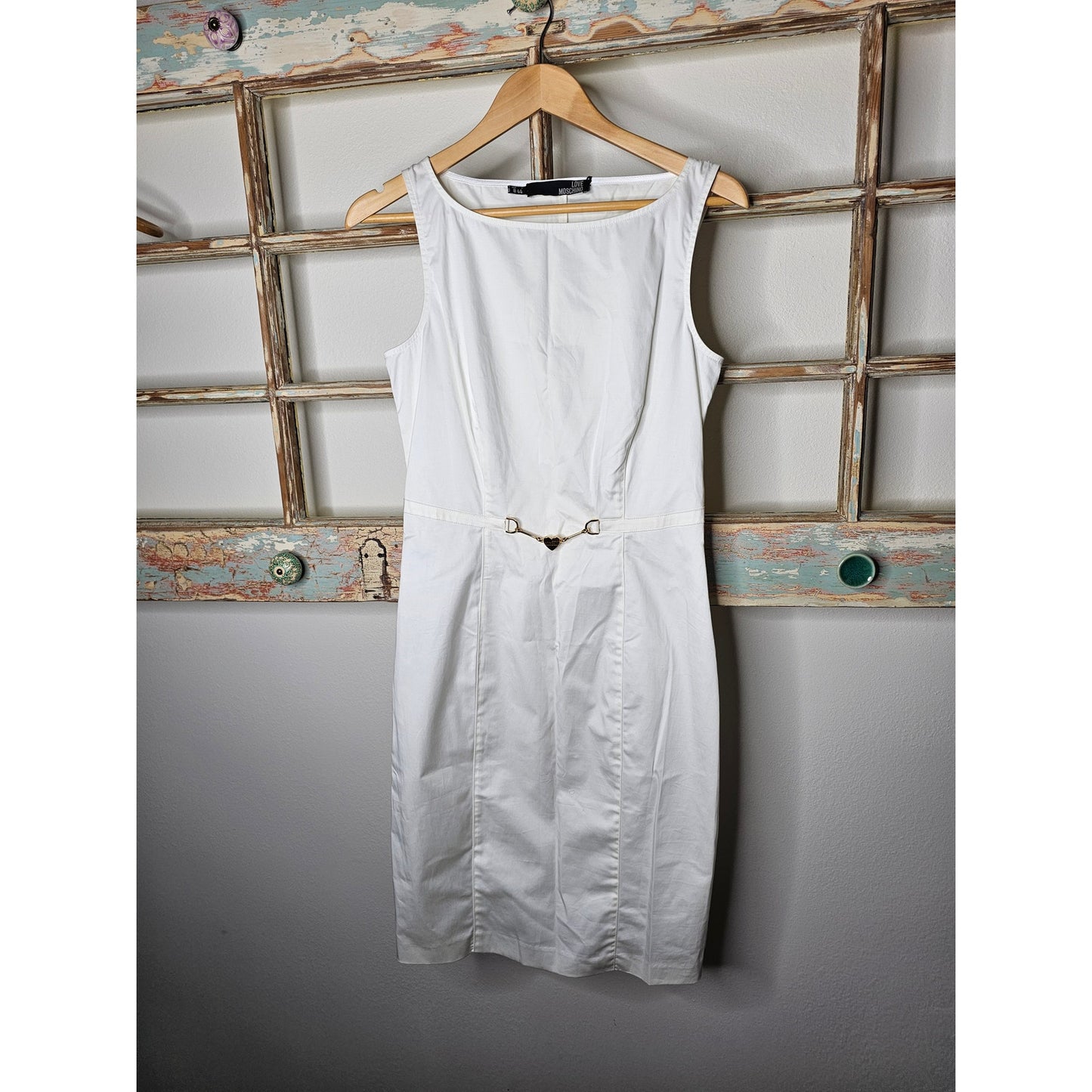 NWT Moschino White Cotton Sleeveless Lightweight Dress Size 8
