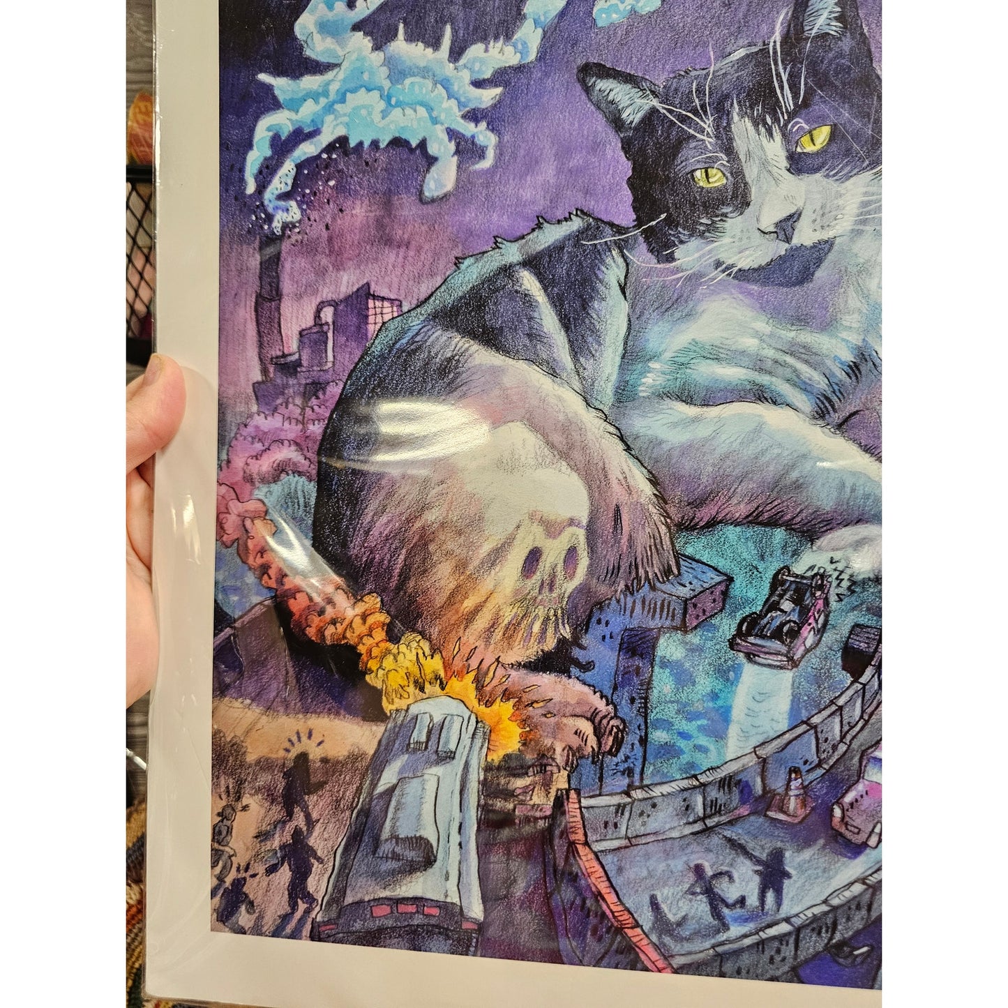 Spencer Beals 16 X 20 Cats on I-95 Baltimore Print in Plastic