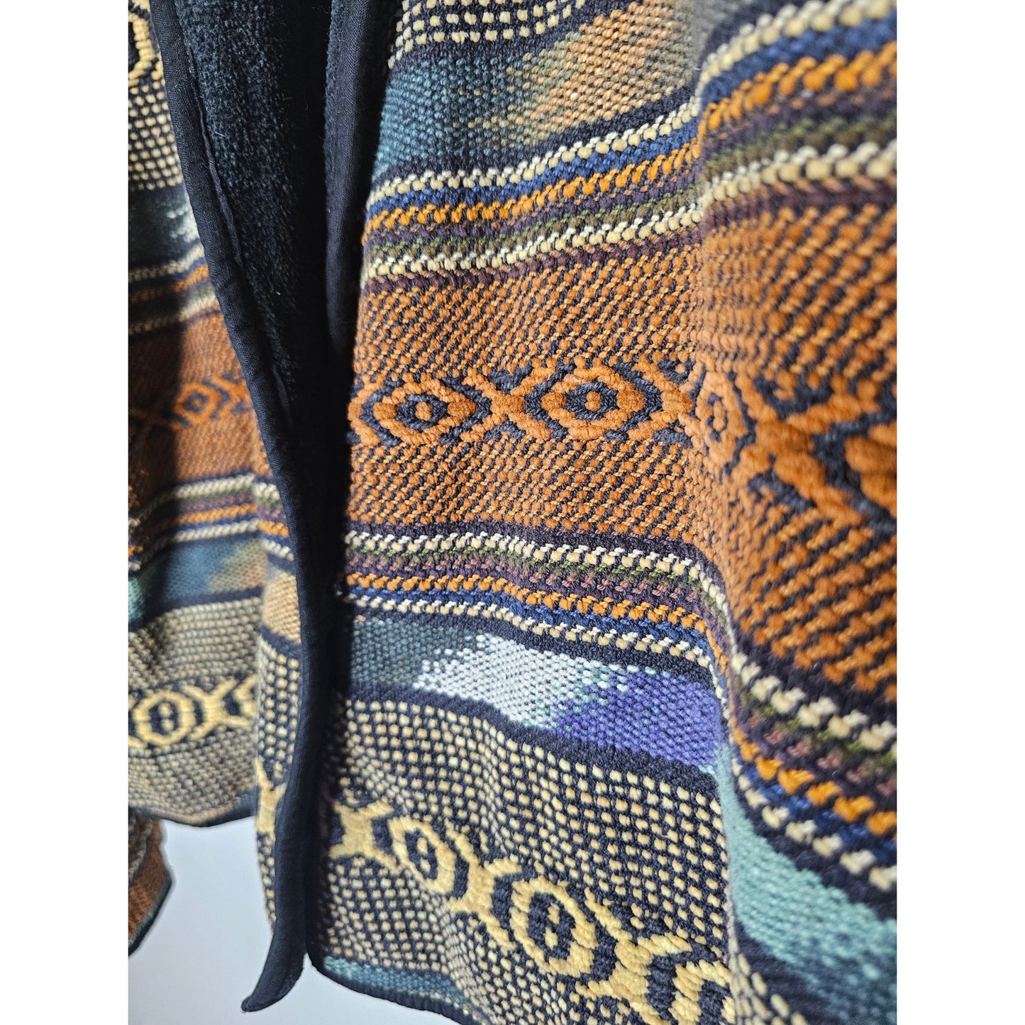 Vintage boho Tapestry Cropped Southwest Aztec Jacket size large