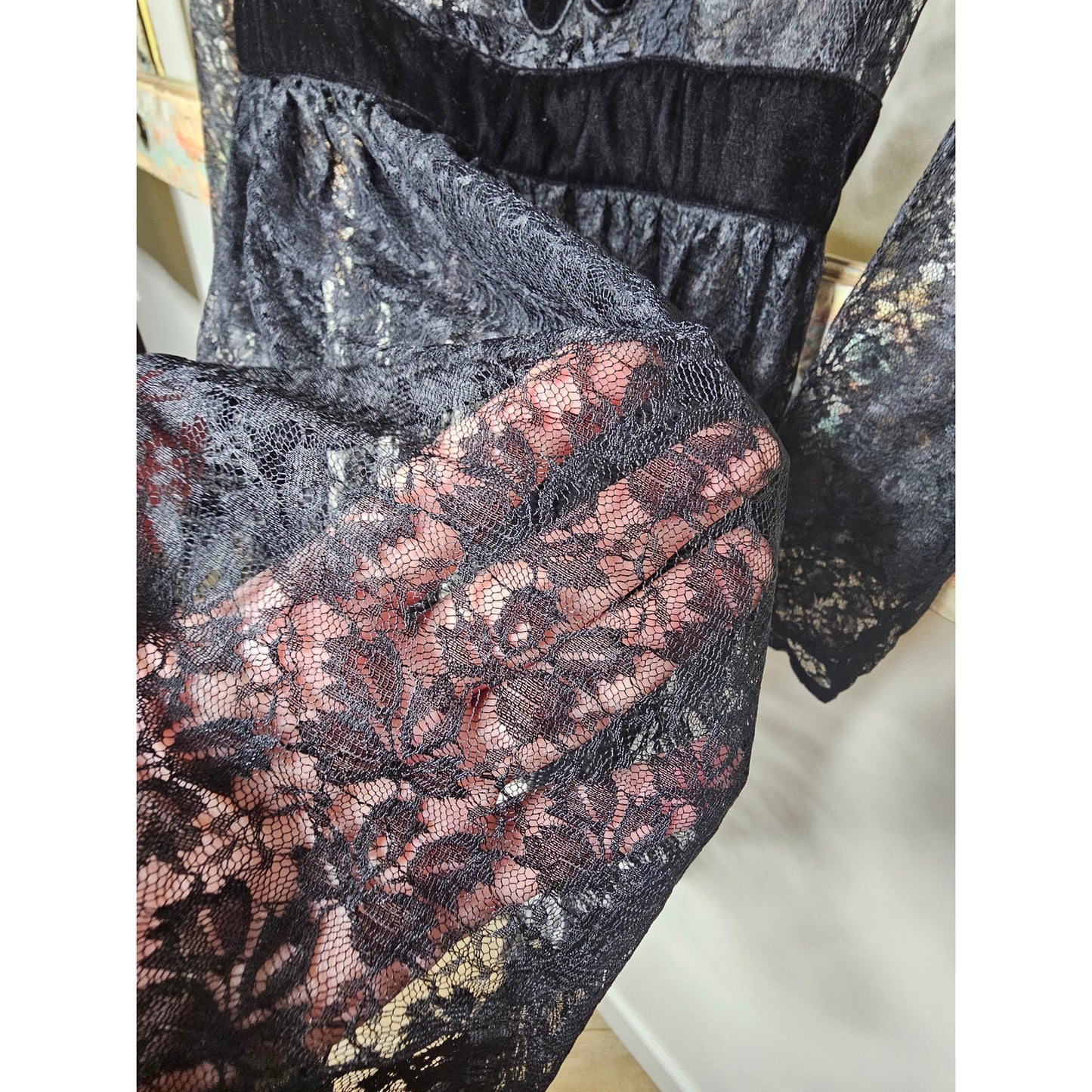 NWOT Nanette Lepore Black Lace Sheer Dress Ladies Size 8