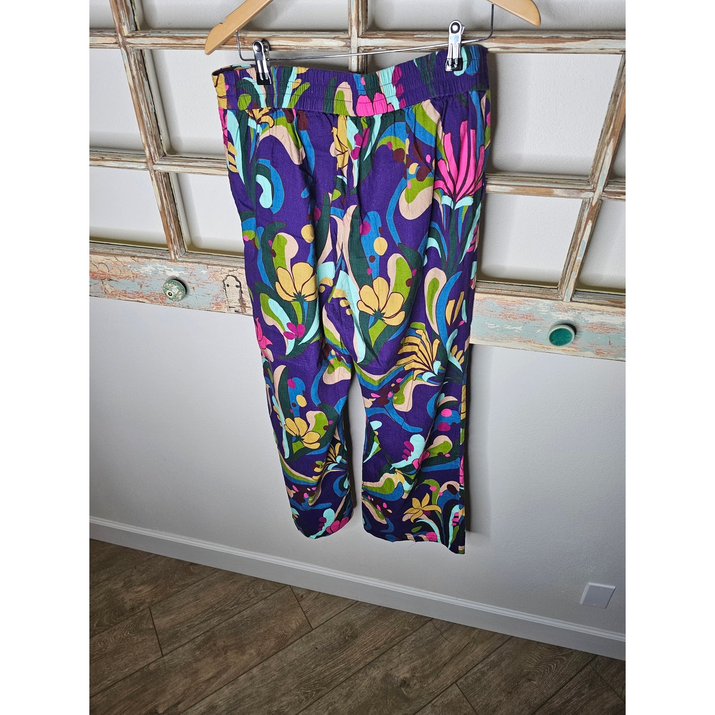 INC International Concepts Retro Mod Print Wide Leg Pants size 10