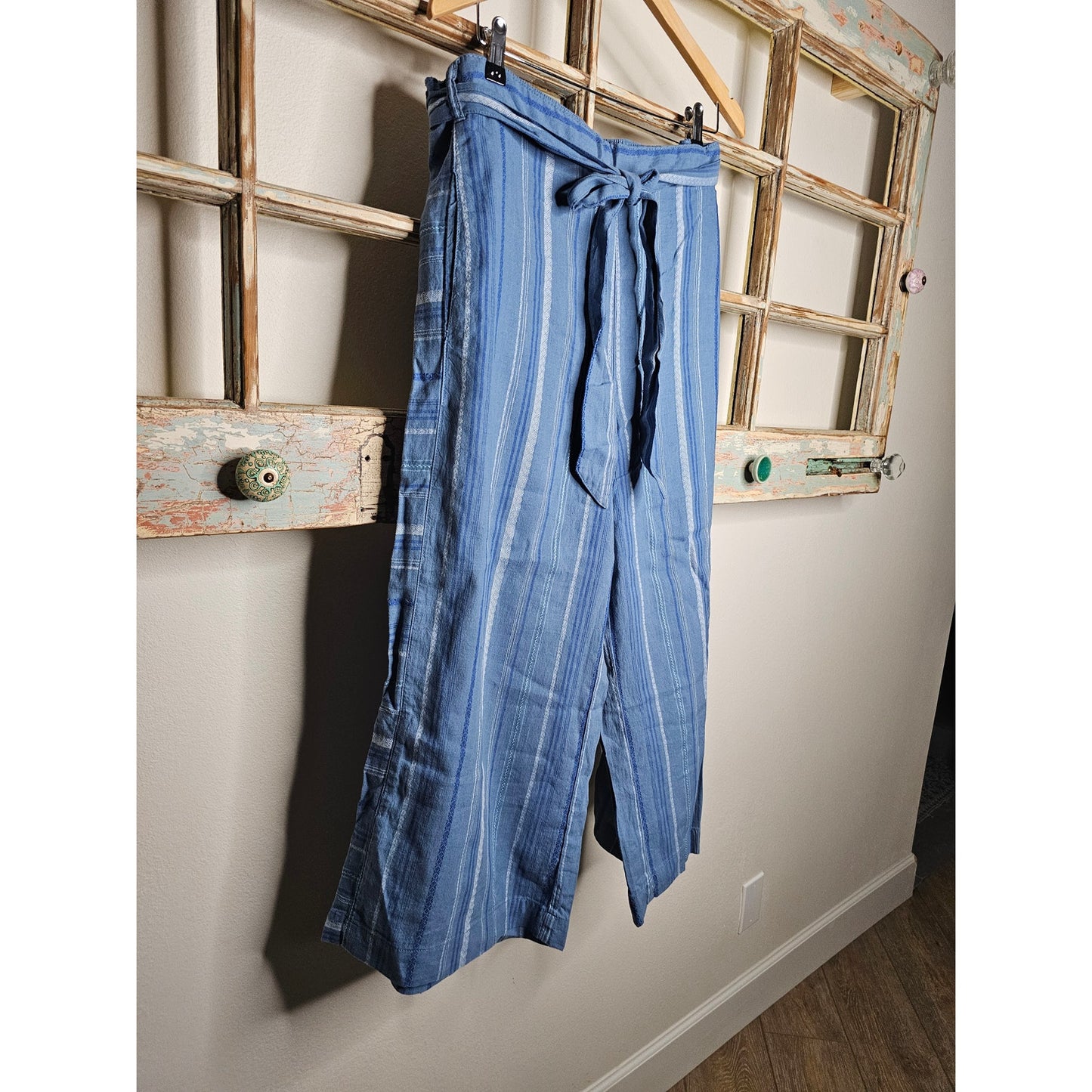 NWT Anthropologie Linen Laguna Cropped Ladies Wide Leg Pants size XL