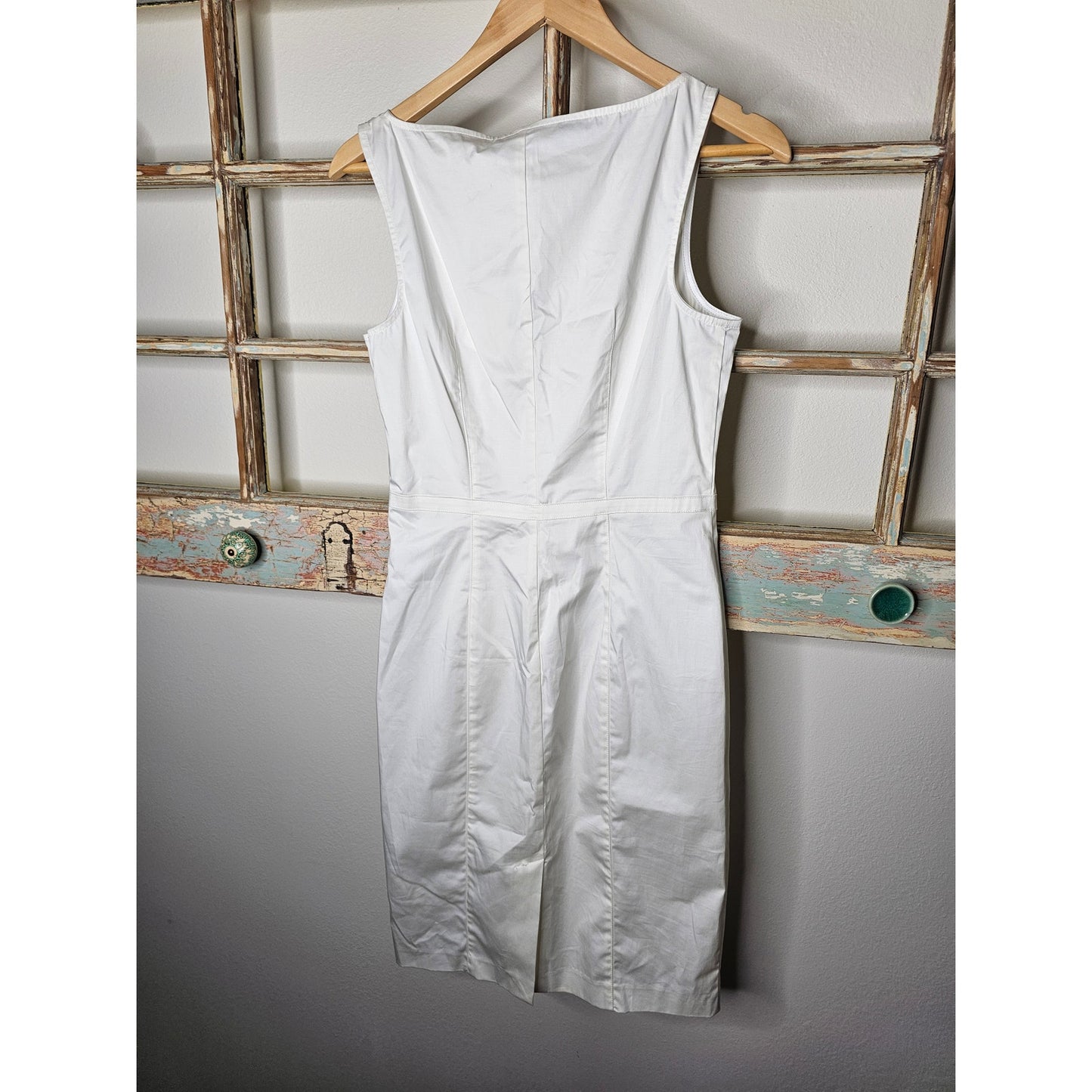 NWT Moschino White Cotton Sleeveless Lightweight Dress Size 8