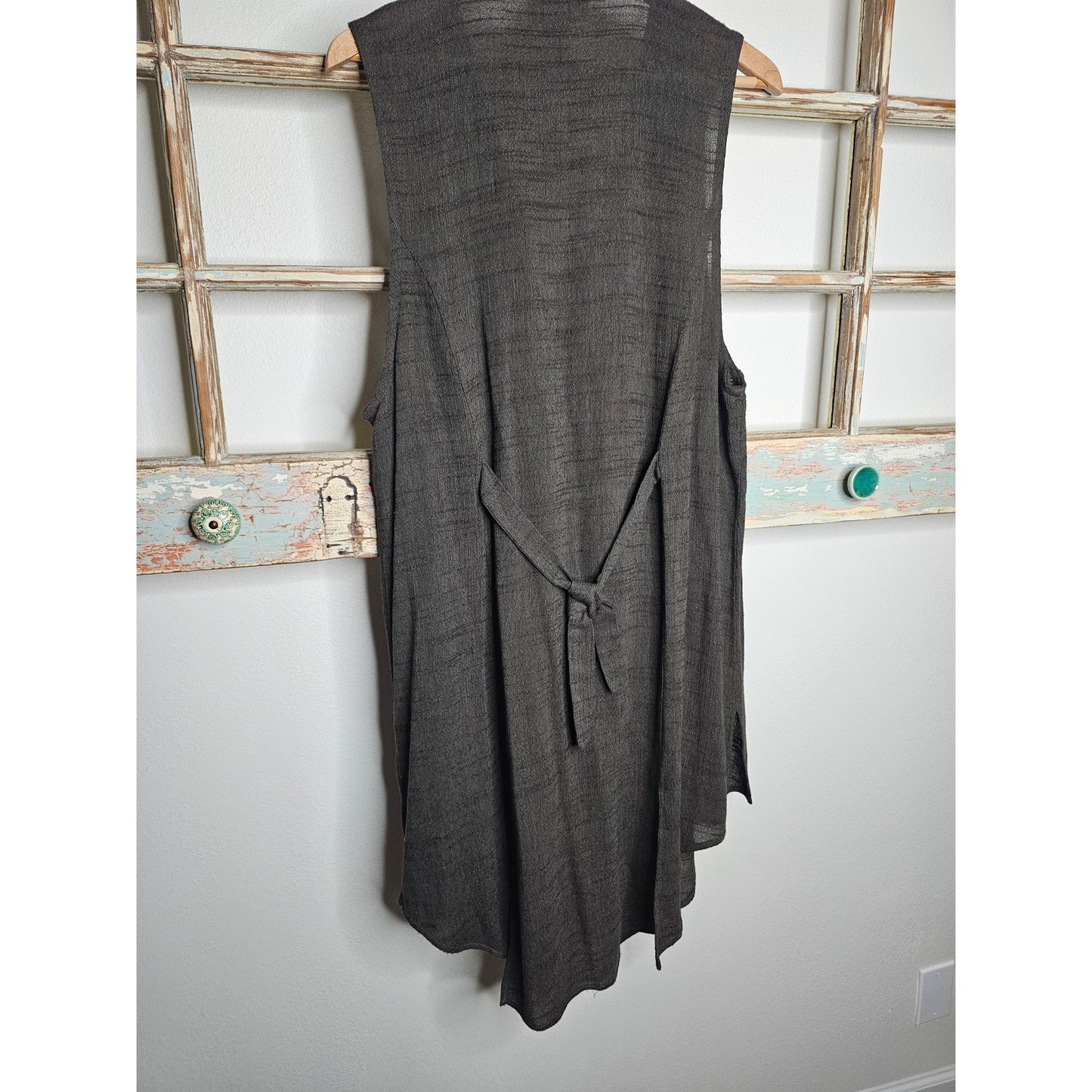 Vintage Cache Boho Army Green Vest W/ Gold Accents Size 10 / Medium