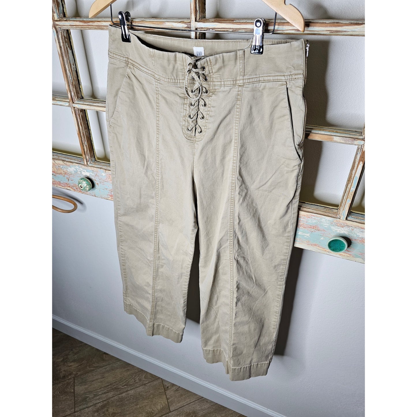 Vintage Gap Khaki Lace Up Pants Ladies size 12
