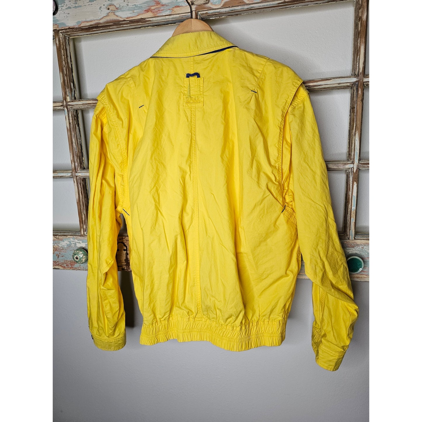 Vintage Goodyear Blimp Yellow & Blue Zip Up Utility Jacket Men's Size Medium