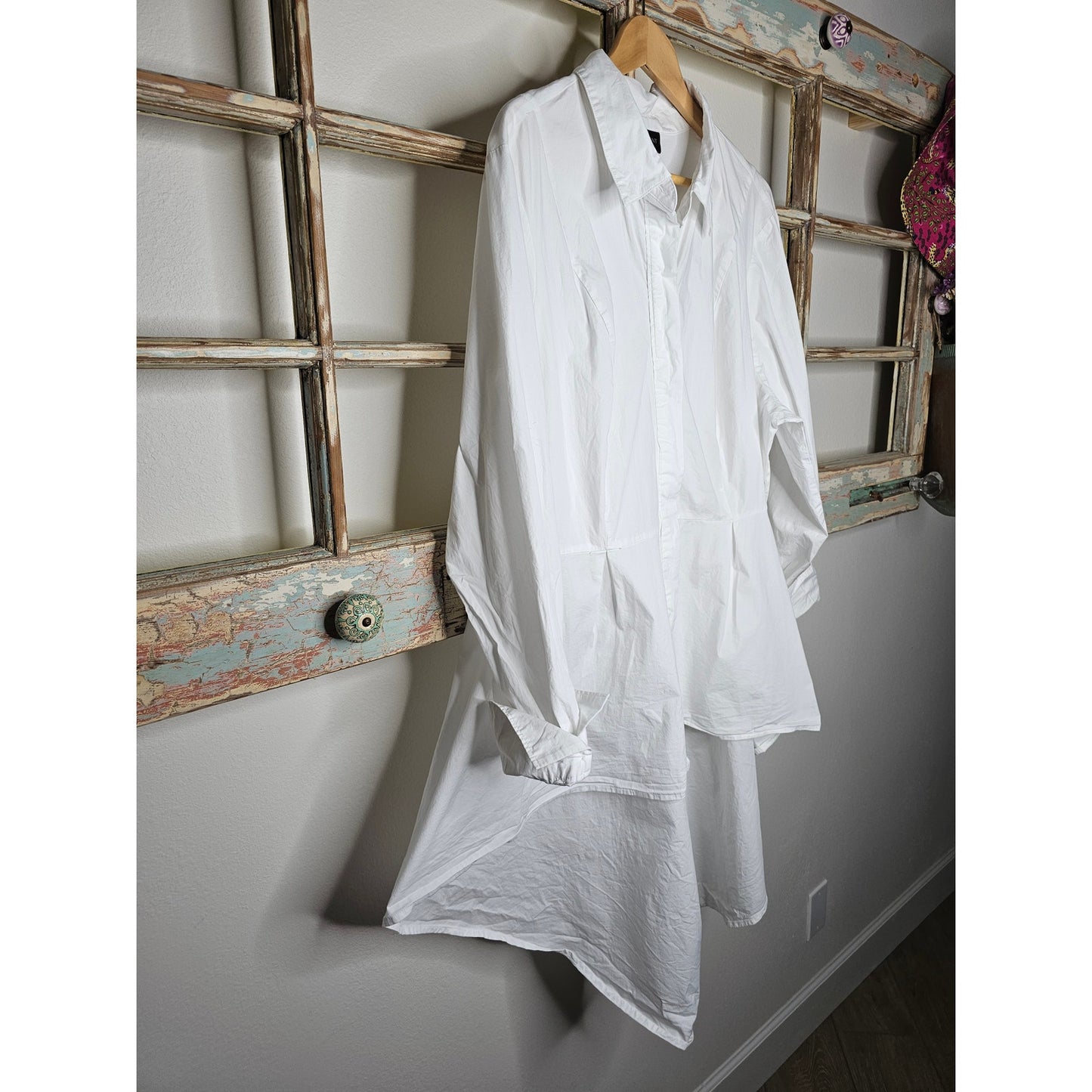 Lane Bryant White Extreme Peplum Tunic Shirt Ladies size 26