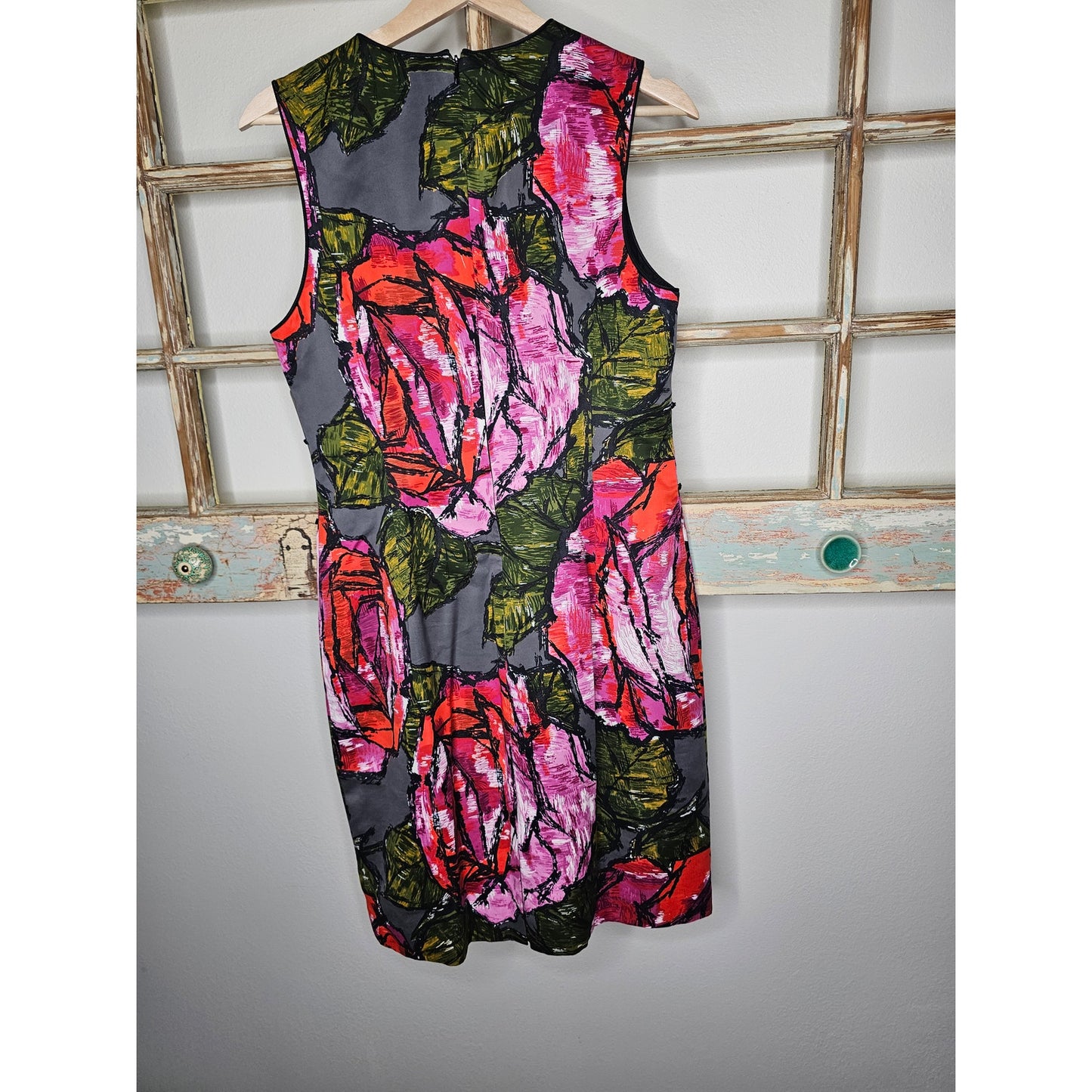 Trina Turk Mirren Rose Floral Print Sheath Dress Silk Blend Size 8