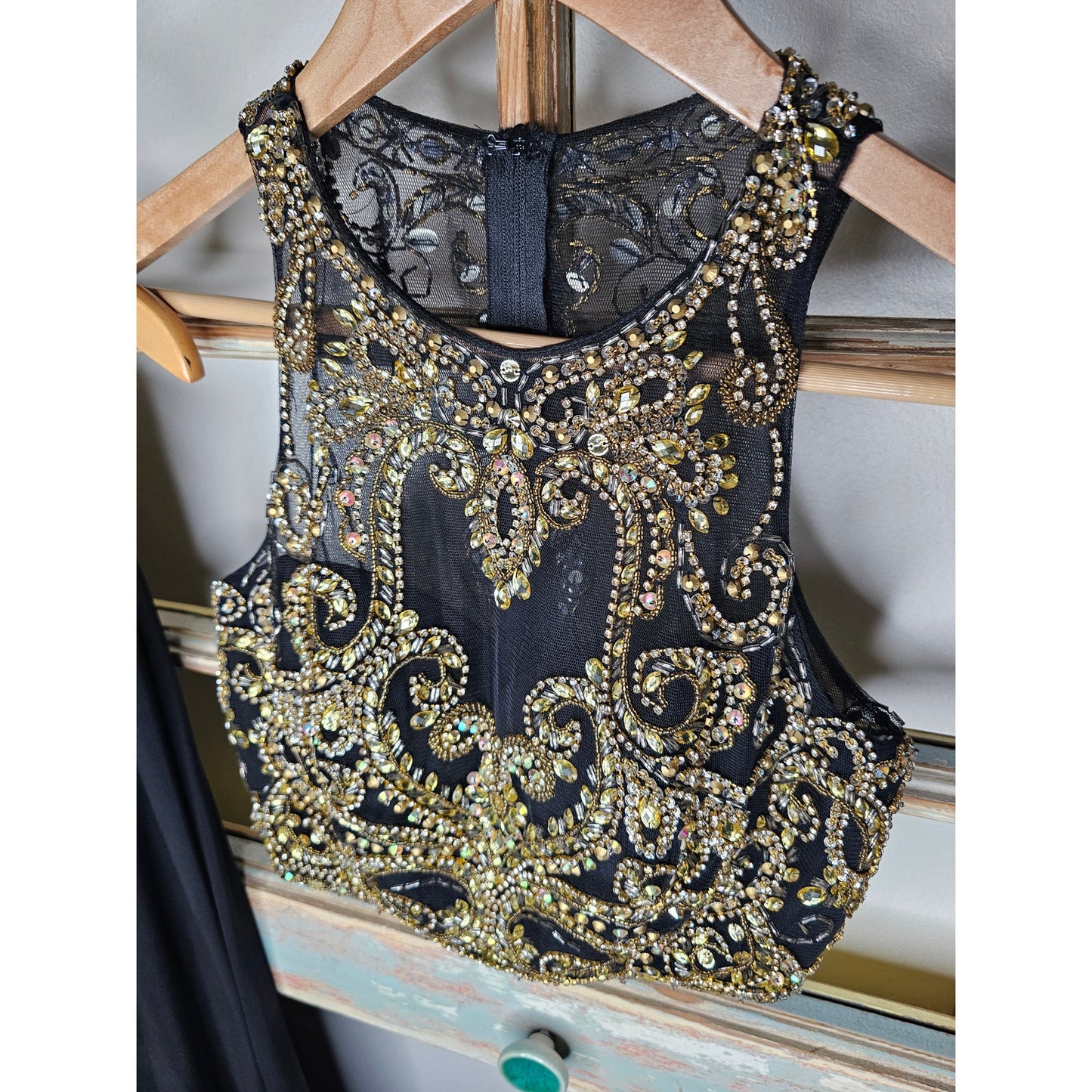 Formal Dress Camille La Vie Two Piece Sleeveless Gem With Long Skirt Ladies Size 2