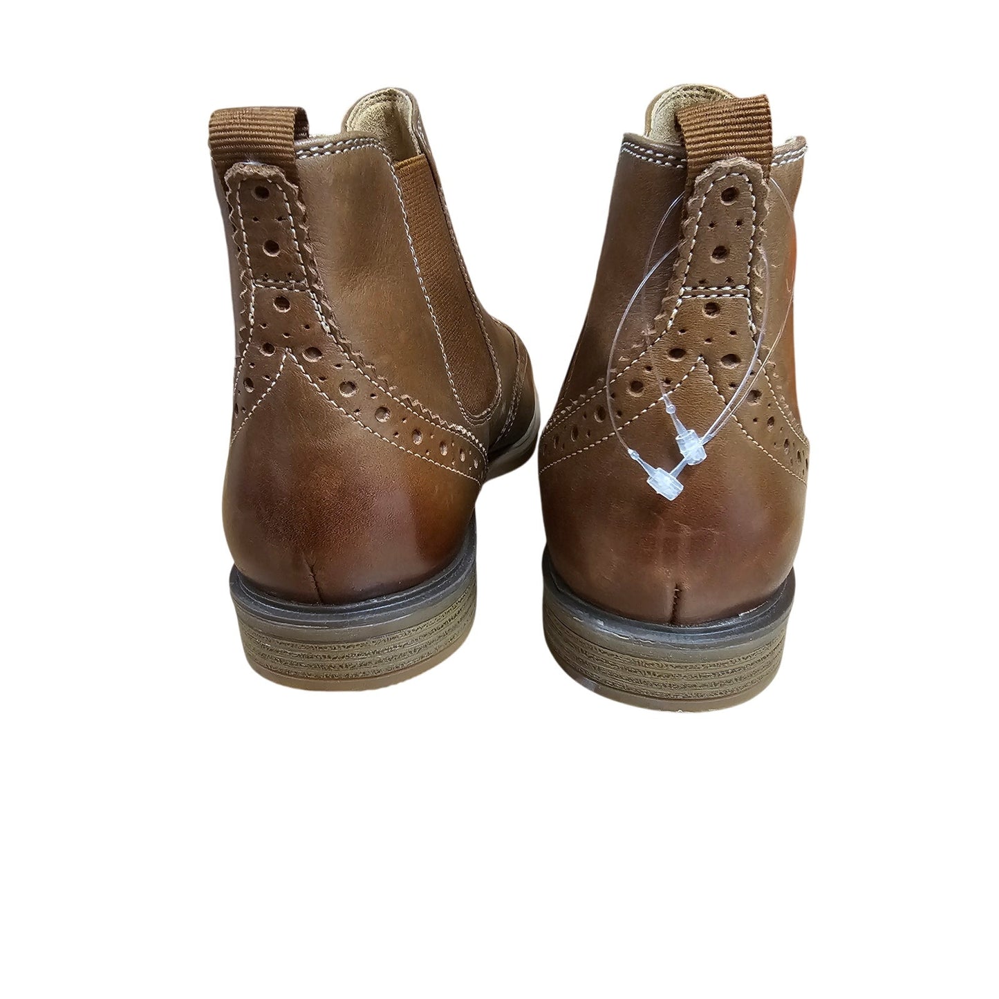 NWT Leather Hush Puppie Bailey Chelsea Boot Brown Booties Ladies Size 7.5 Wide