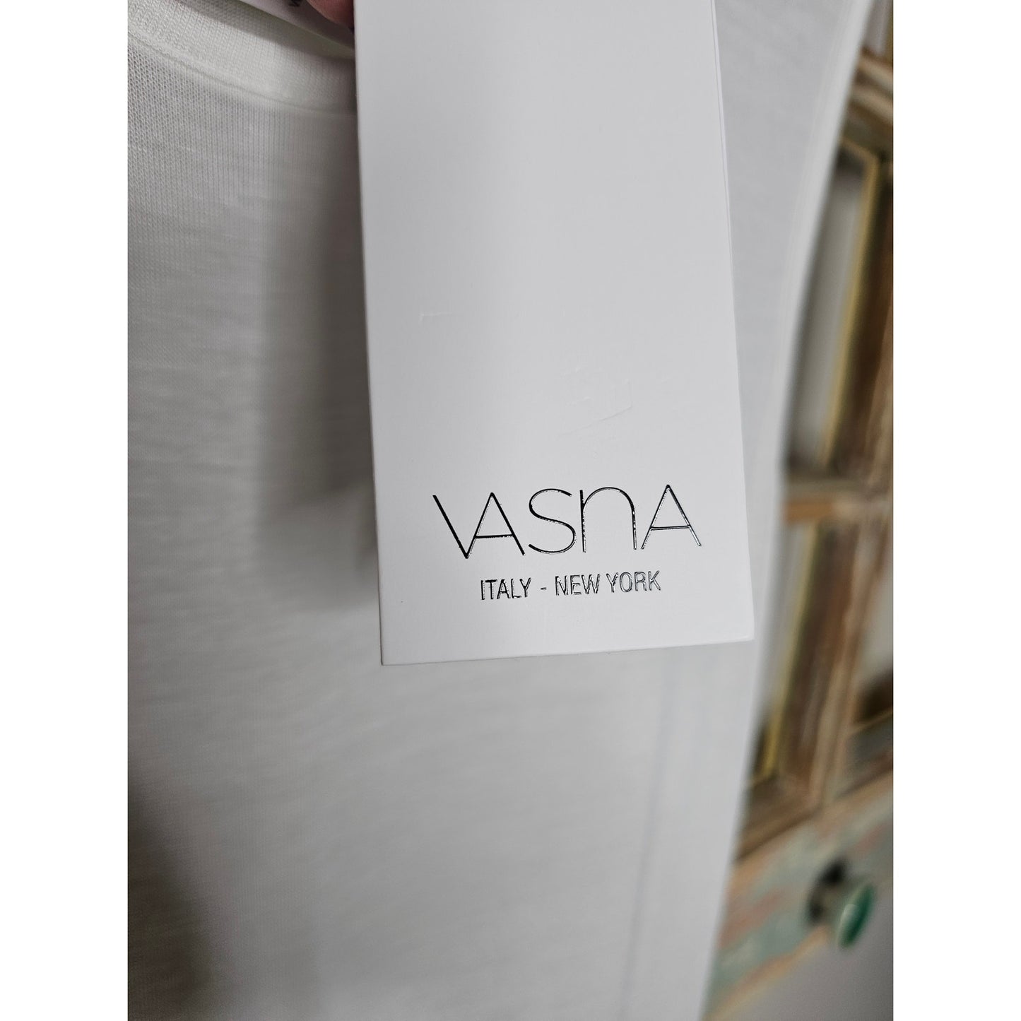 NWT Vasna Italian Made White Midi Dress with Lace ladies size Large