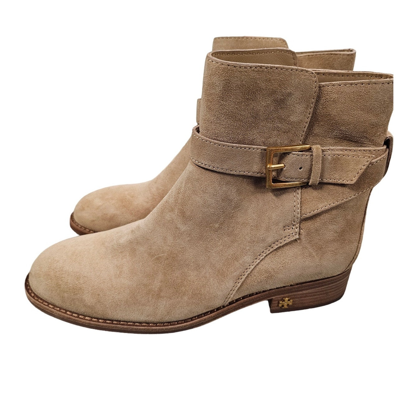 NWOB Tory Burch Brooke Ankle Bootie In Light Suede Ladies size 7.5