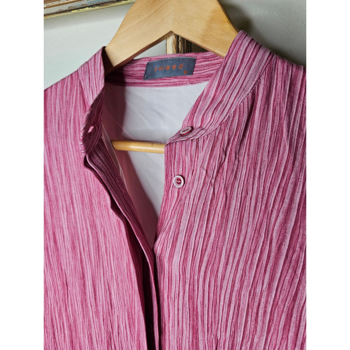 Tweed Pink Lined Flowy Midi Dress Ladies size Medium