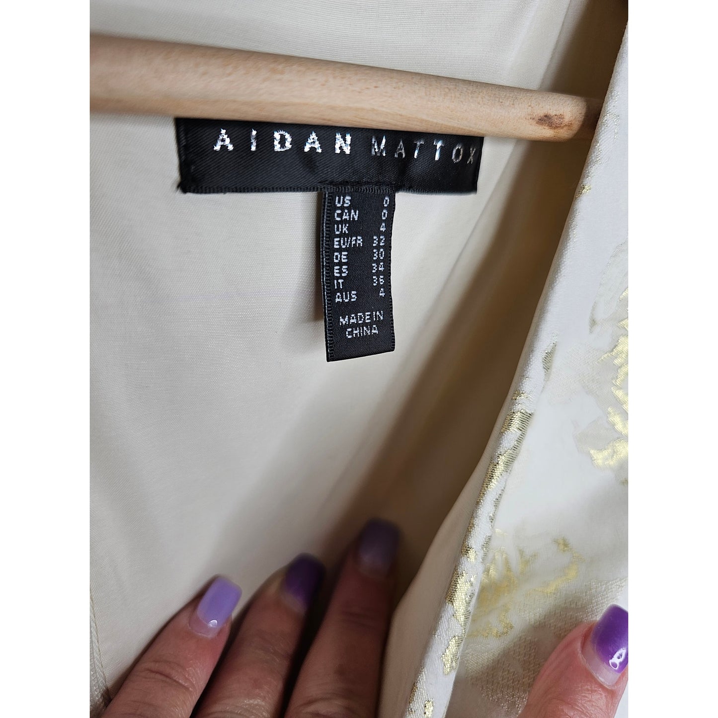 NWT Aidan Mattox Draped Jacquard column Gown Dressladies size 6