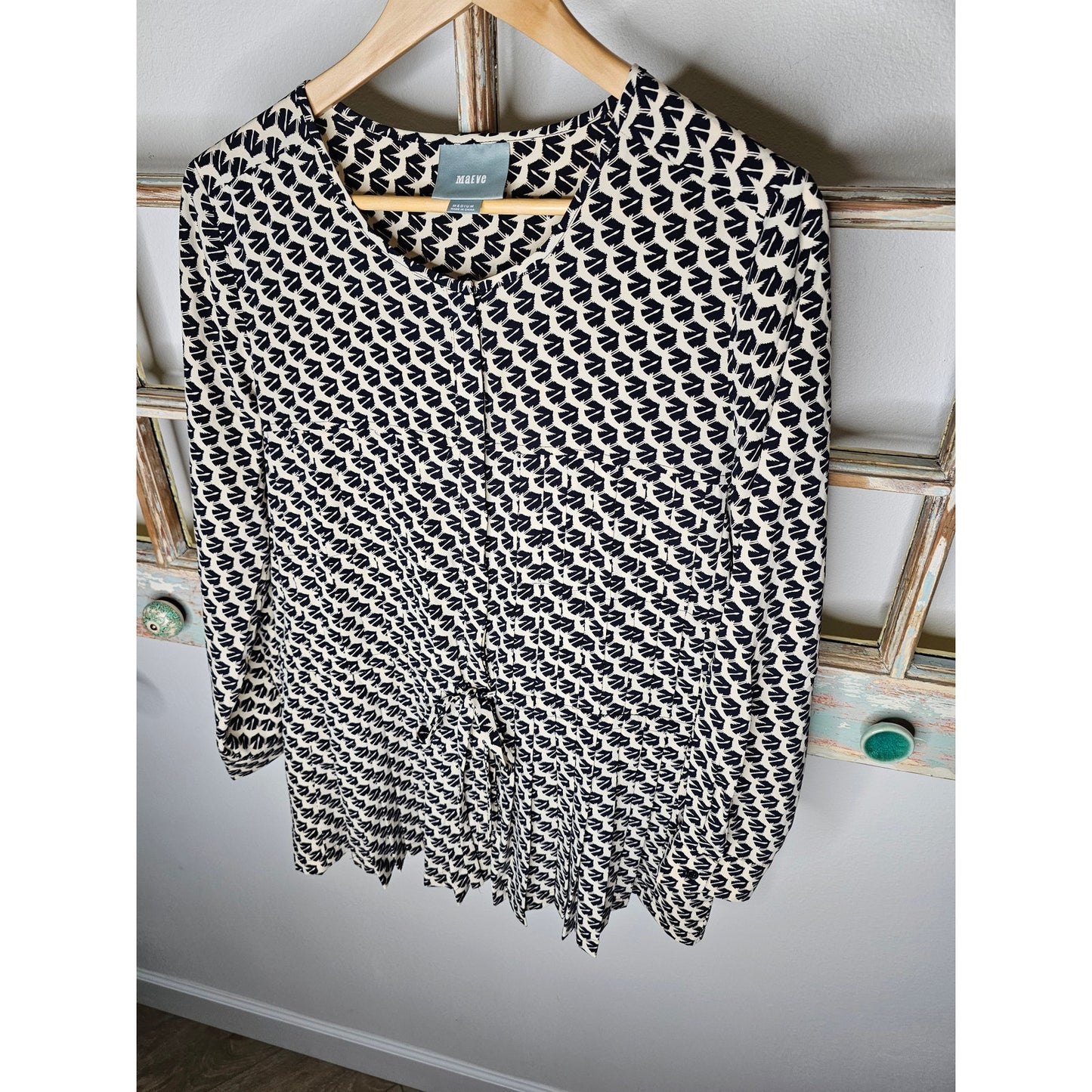 Maeve Anthropologie Selva Bird Print Tunic Mini Dress Tunic Size Medium
