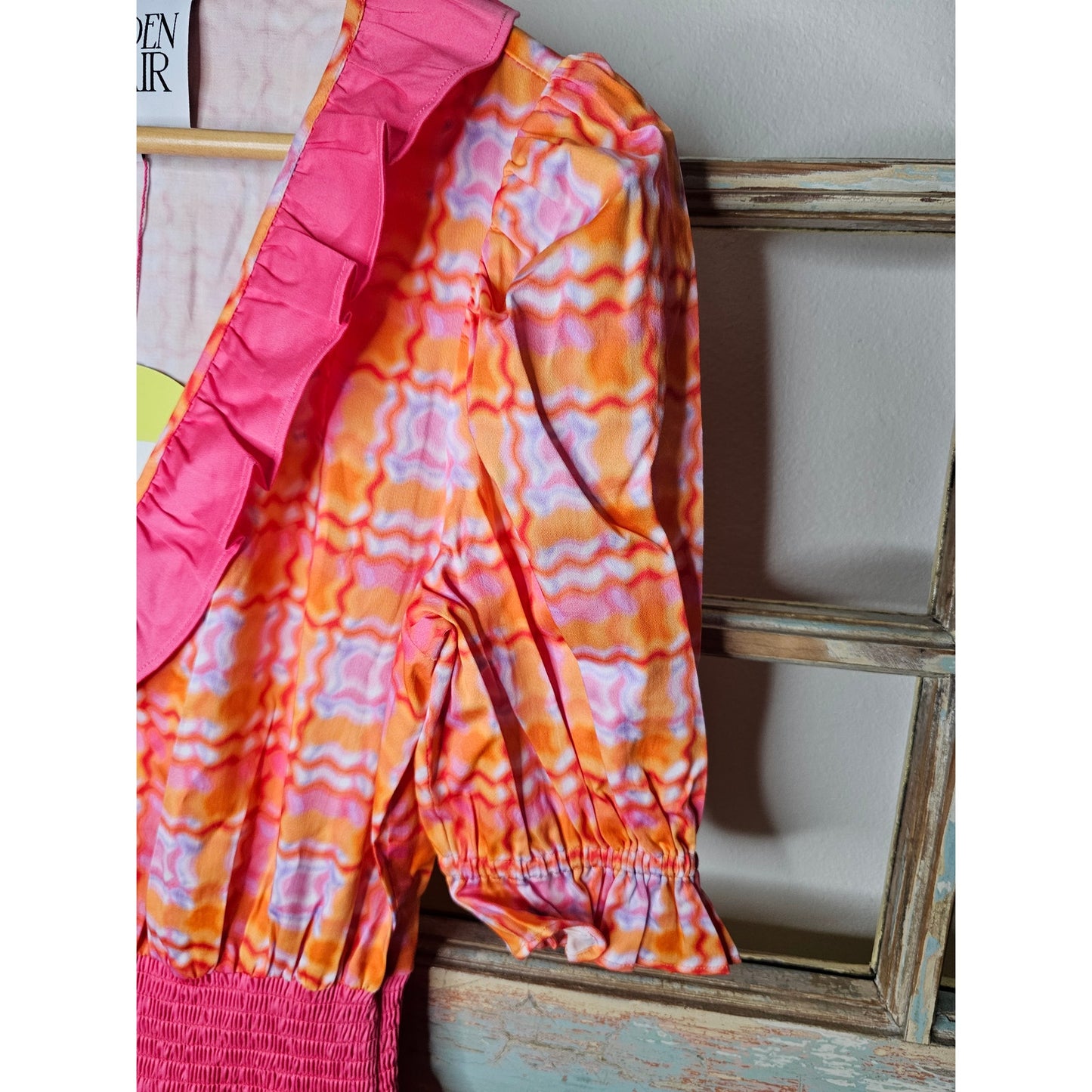 NWT Alden Adair Kelsey Cotton Dress in Retro Plaid Pink/ Orange Ladies size Small