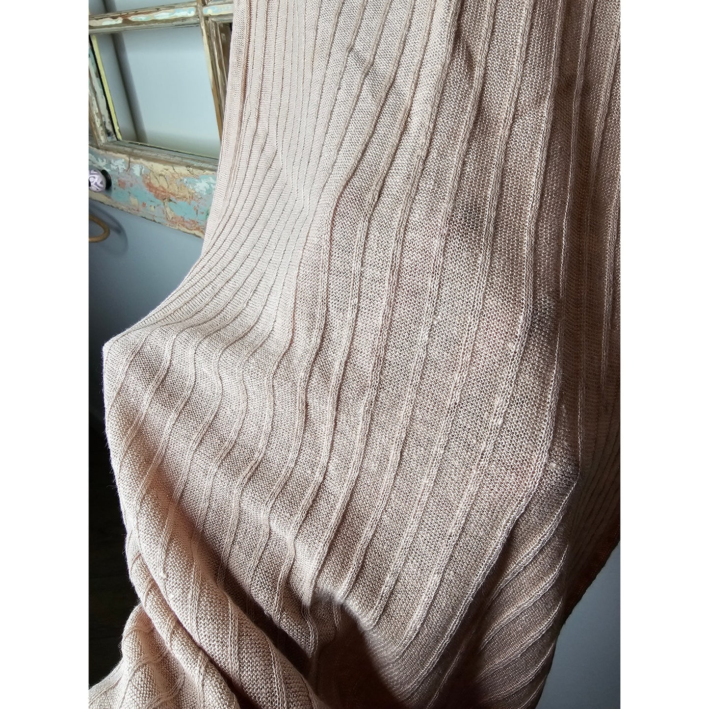 Linen 360 Linen Italian Yarn Midi Column Dress with Side Slits Size XS