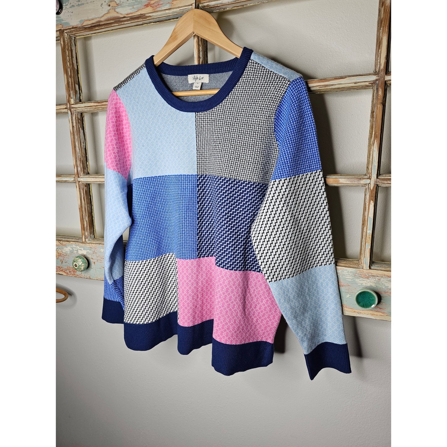 NWT Color Block Style & Co. Sweater Ladies size 1X