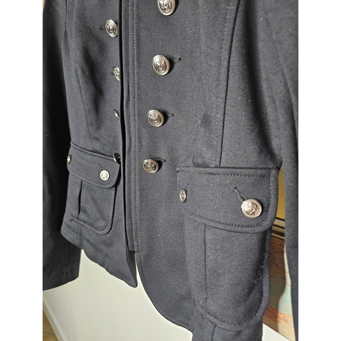 INC International Concepts Black Zip Front Military Jackets Size Small