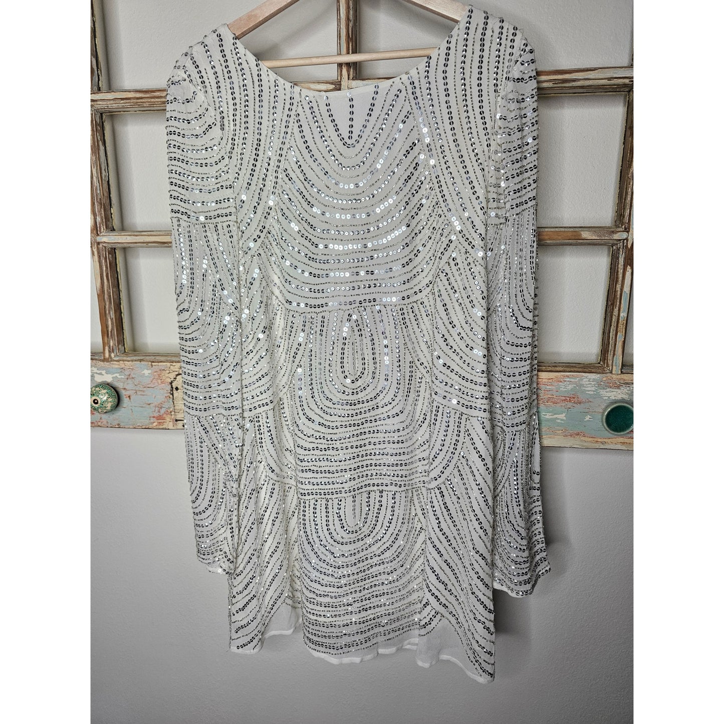 NWT Show Me Your Mumu Iggy White Sequen Dress Size XS*