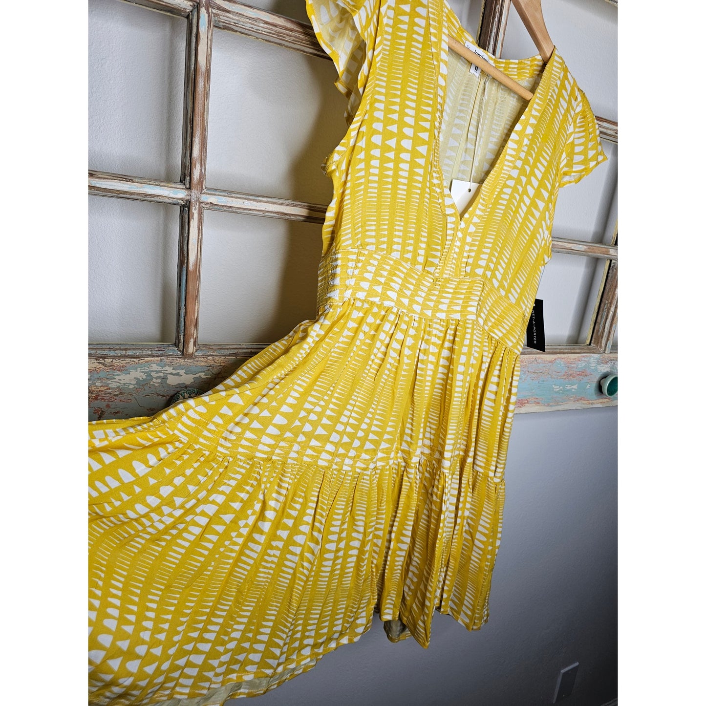 NWT Lemlem Flutter Sleeve Tiered Dress Size Small