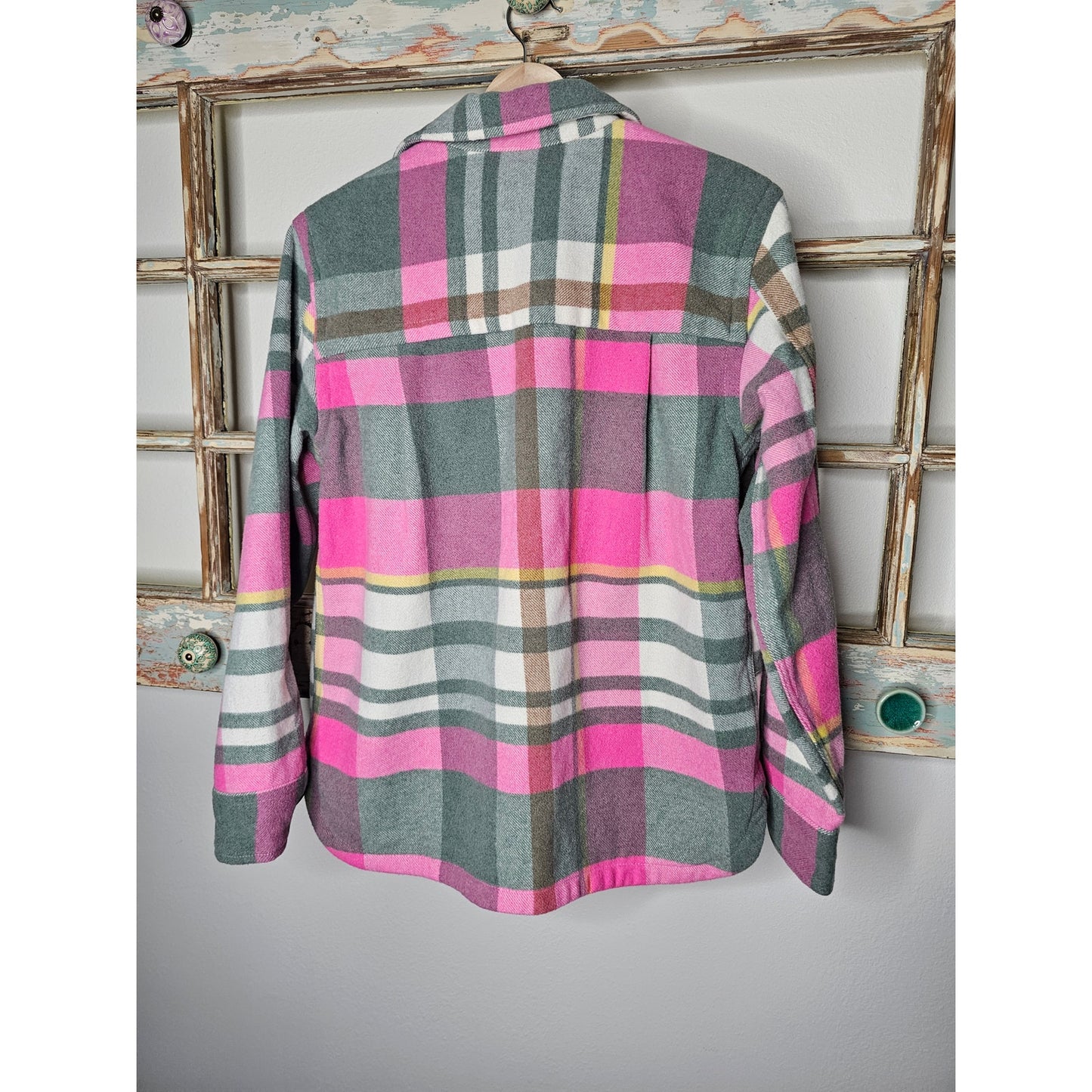 Free Assembly Pink/white/Gray Wool Blend Shacket Ladies size Small