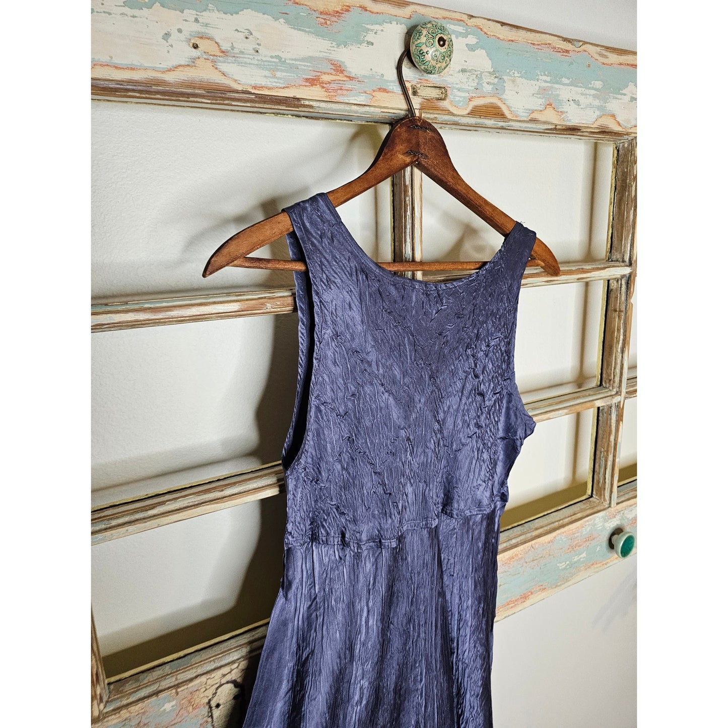 Komarov Blue Sleeveless lightweight Handkerchief Hem Ladies Dress size Small