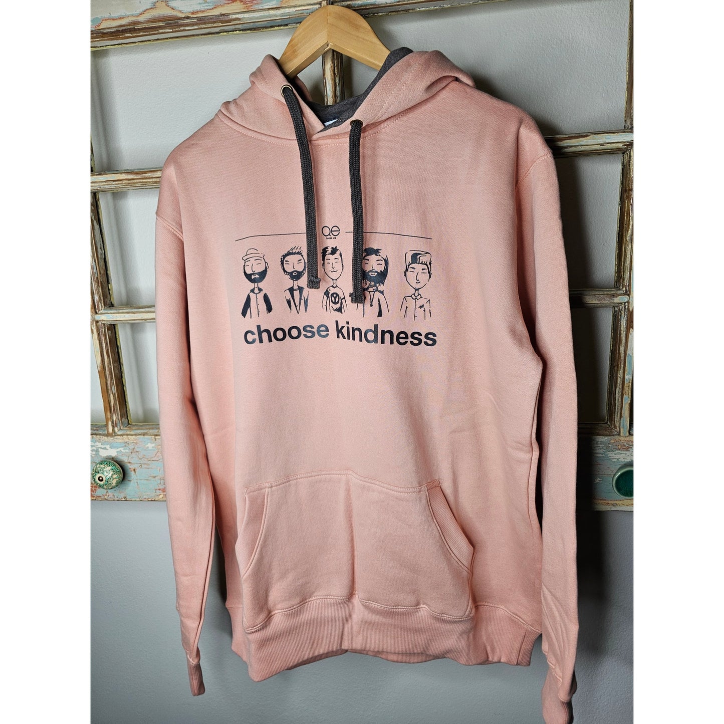NWT Pink Hoodie "Choose Kindness" with Characters Men's size large