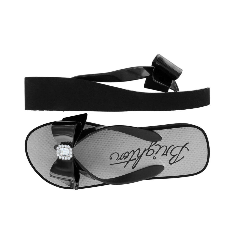 NWOT Brighton Bowie Bling Wedge Flip Flops Ladies size 9