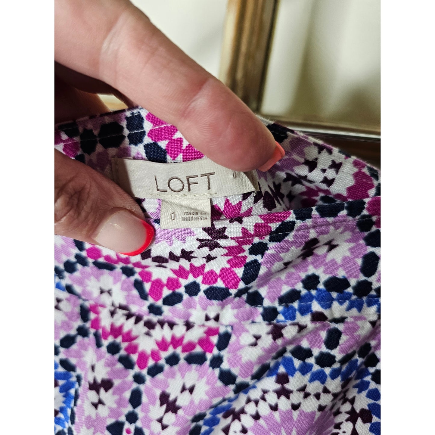 NWT Linen Wrap Midi Skirt Mosaic Design Ladies Size 0