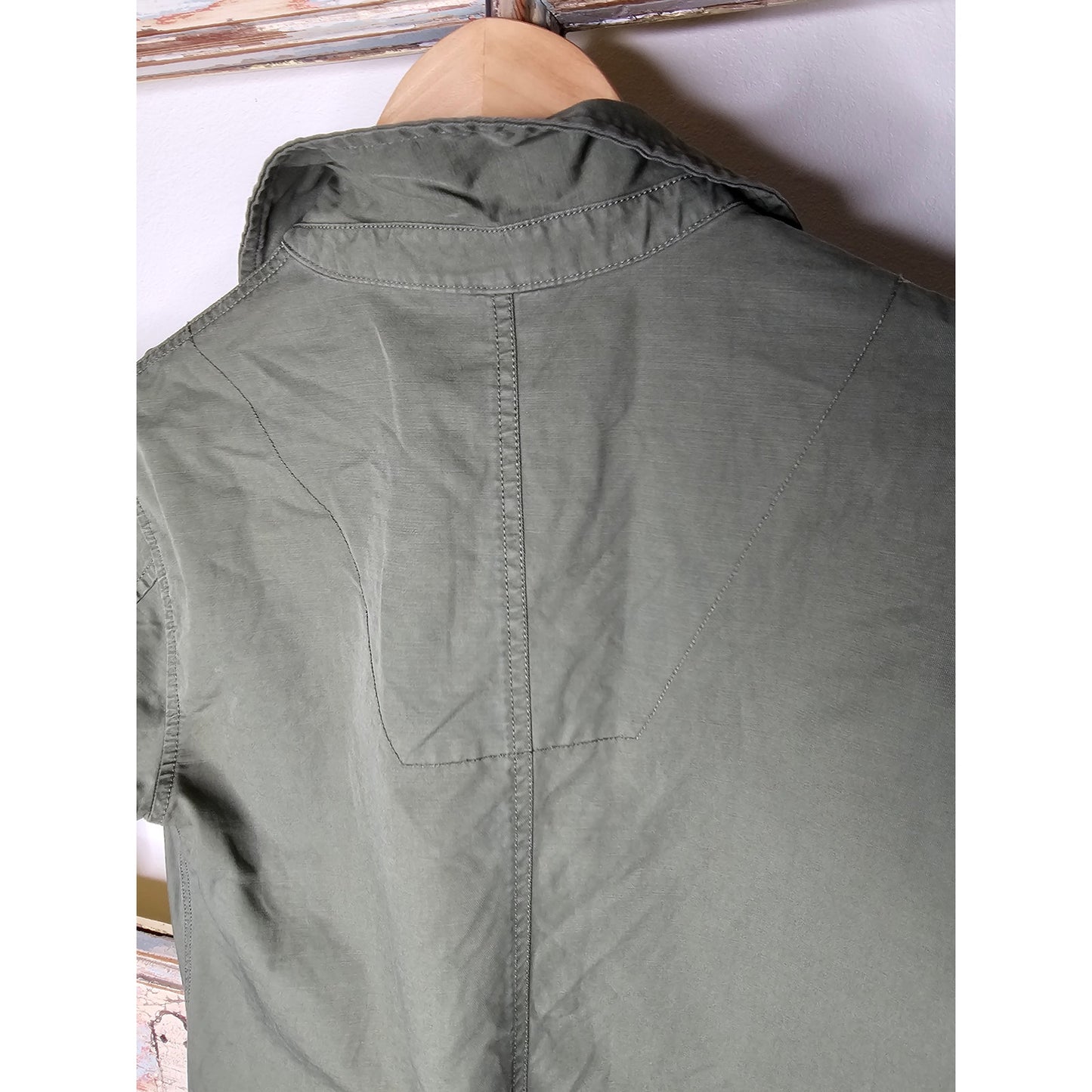 Gap Army Green Shirttail Hem Dress Ladies Size XS with pockets