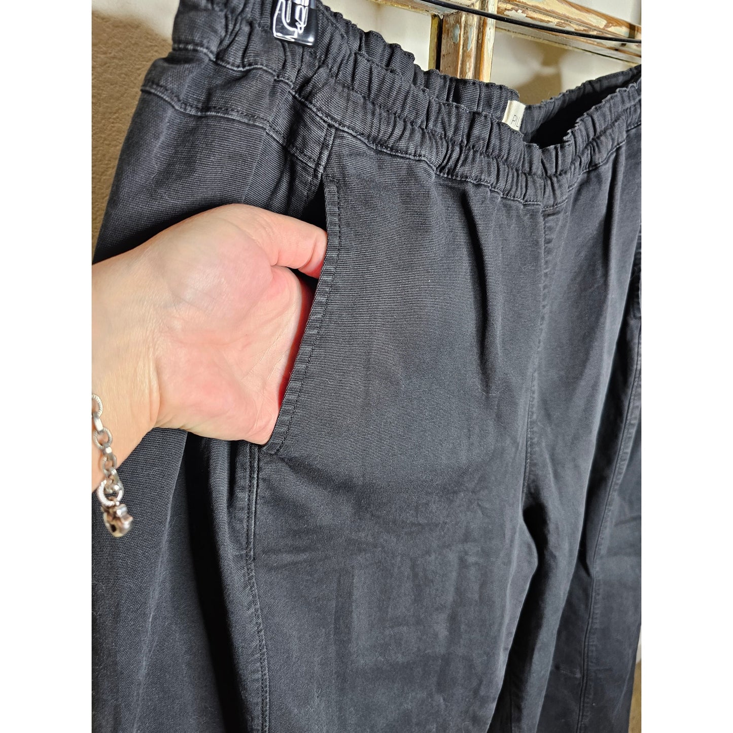 NWT Anthropologie Pilcro Carbon Cotton Elastic Waist Pants Ladies size 1X