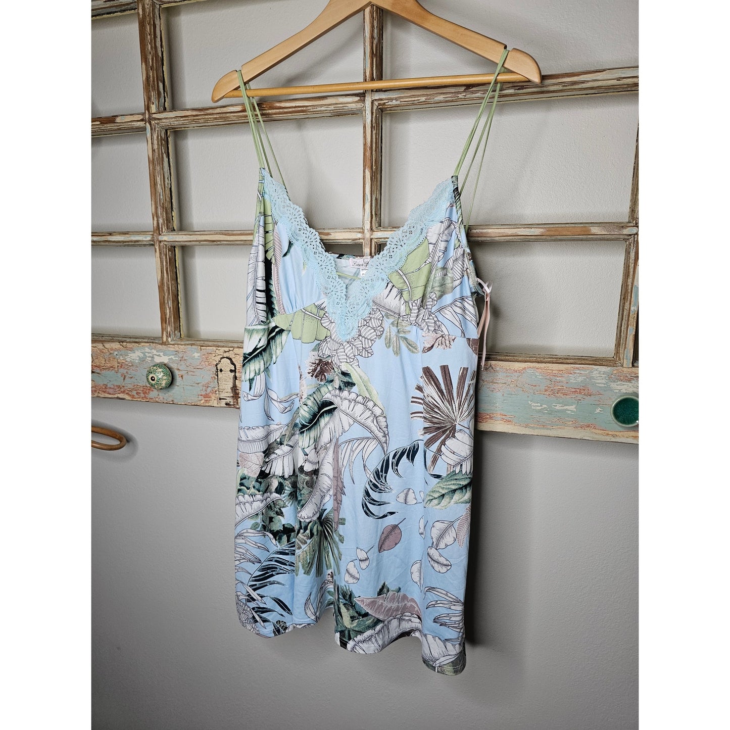 NWT Linea Donatella Floral Spaghetti Strap Nighty Ladies size XL