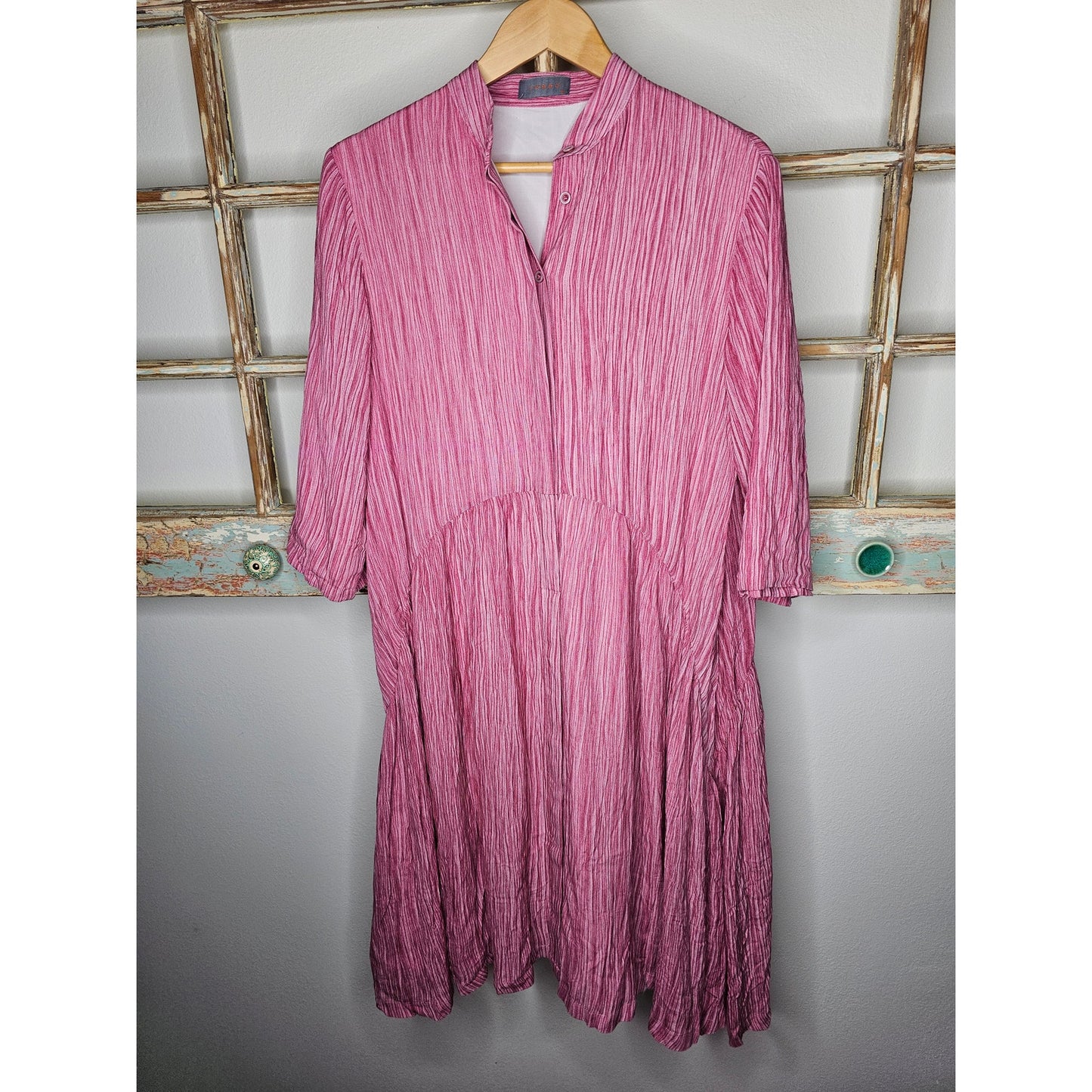 Tweed Pink Lined Flowy Midi Dress Ladies size Medium