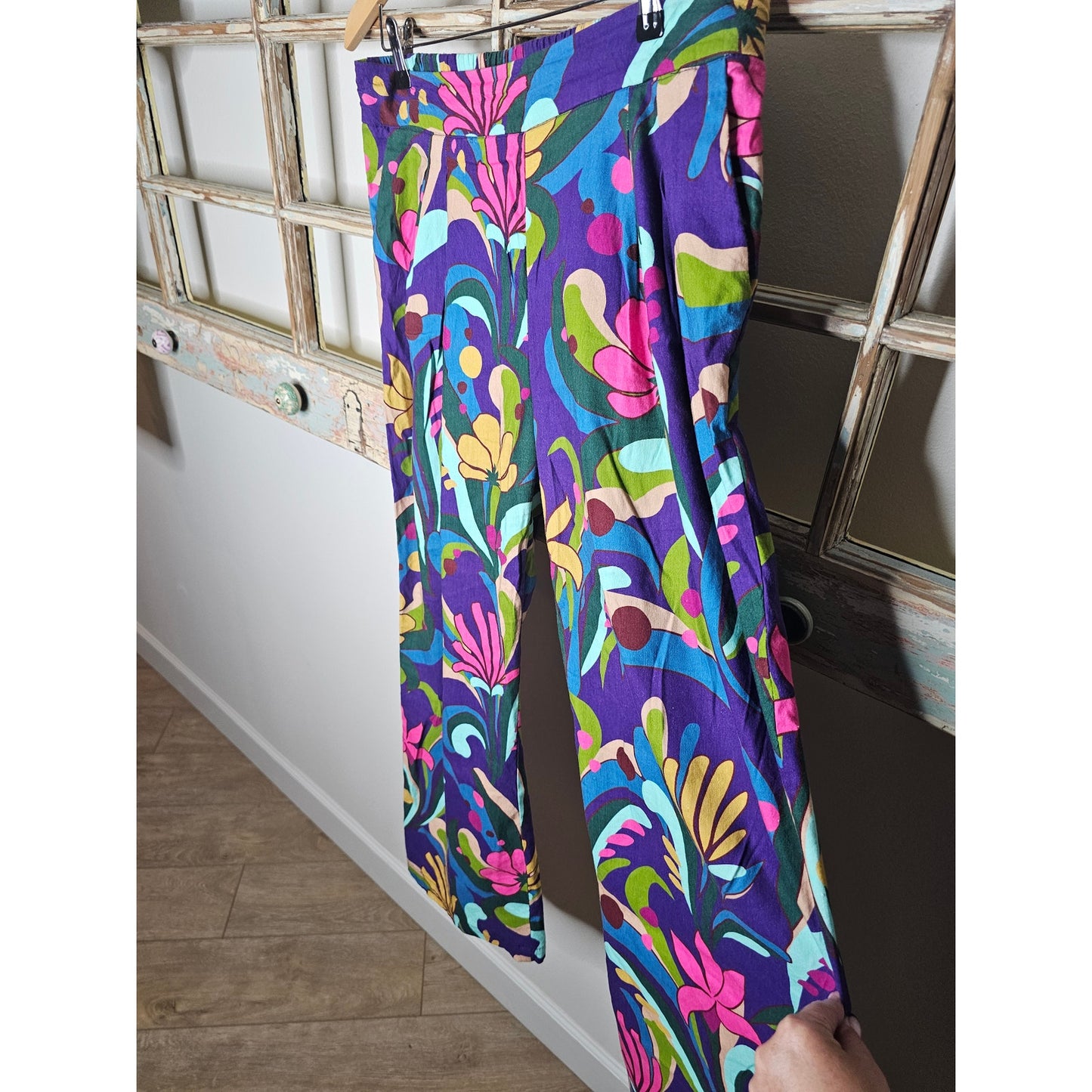INC International Concepts Retro Mod Print Wide Leg Pants size 10
