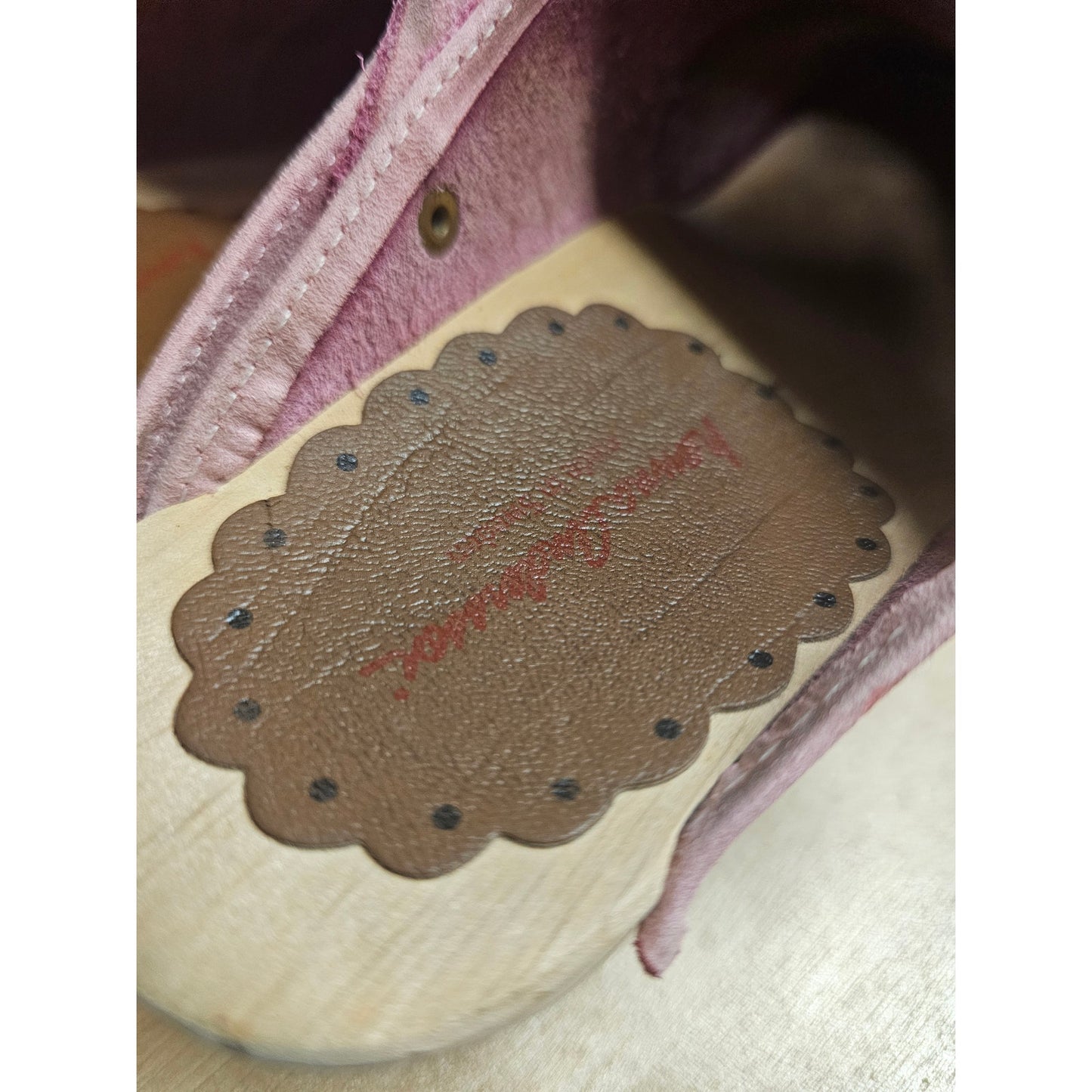 Hannah Anderson Pink Suede Slip On Clogs Ladies size 6