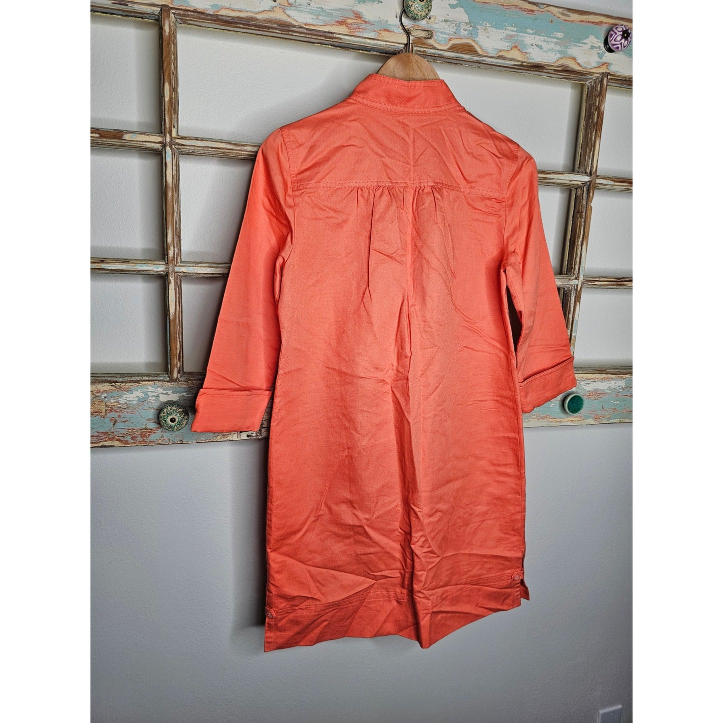 Magaschoni NY Coral Denim Dress 3/4 Sleeves Pullover Ladies size 10
