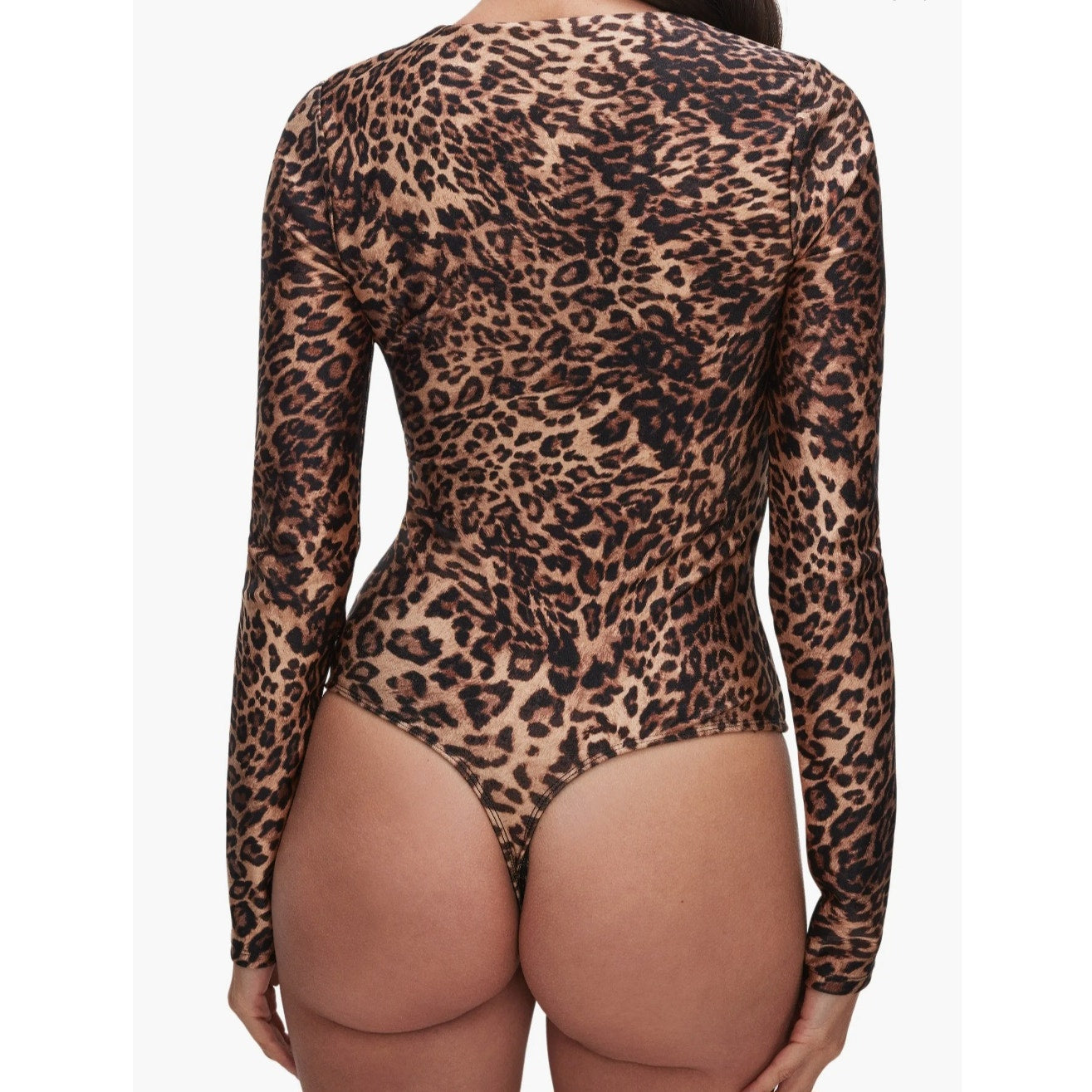 Good American Compression Thong Bodysuit Leopard Cheetah Size 2X
