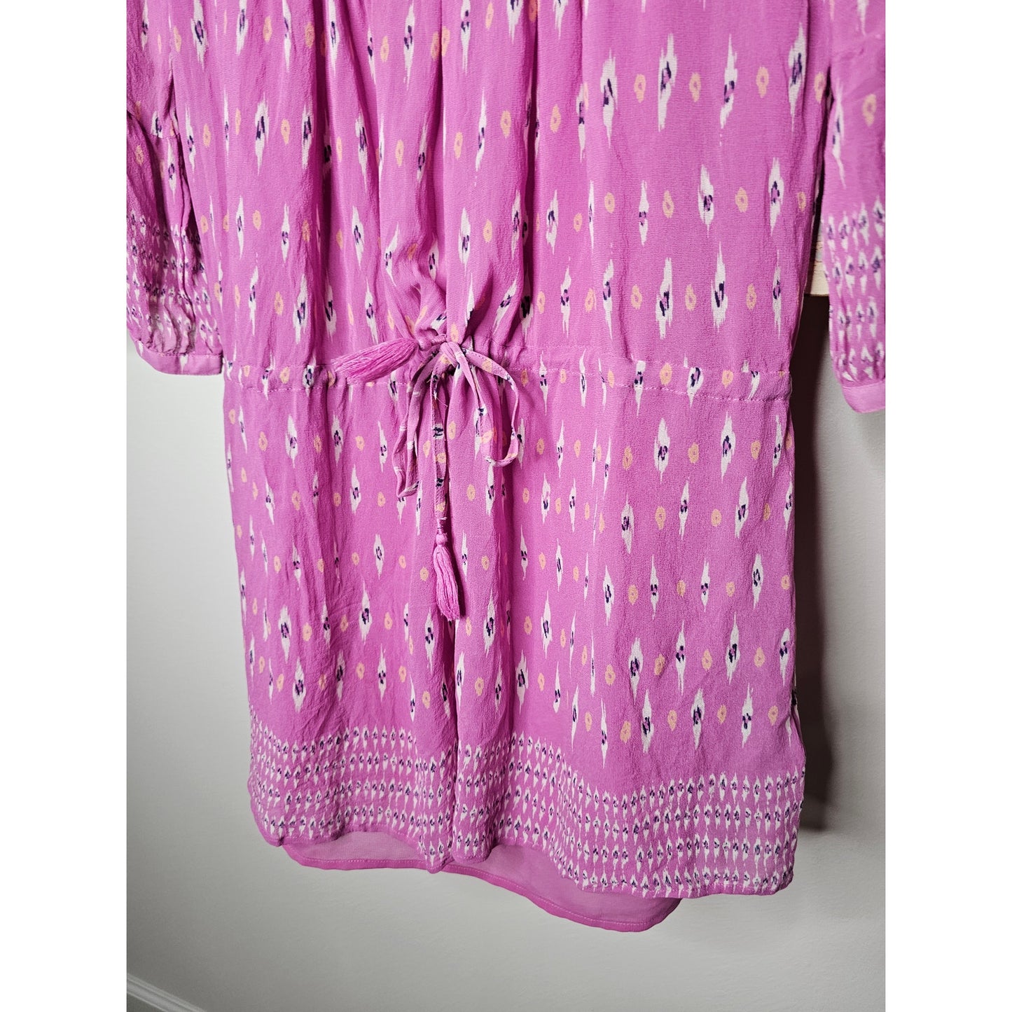 Joie Suerte Printed Silk Drawstring Waist Dress W/ Slip Size Small