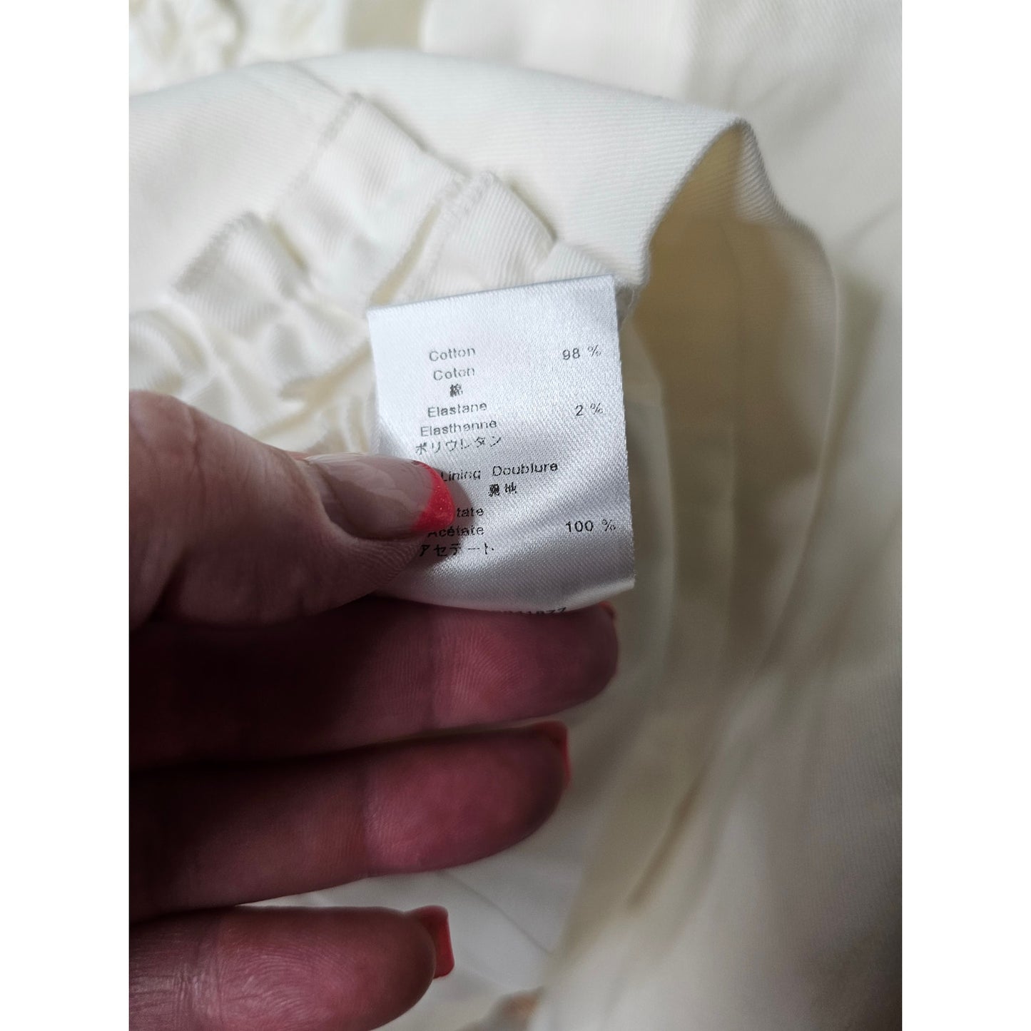 Anne Fontaine White Ruffled Blazer Ladies size 36 / US 0/2