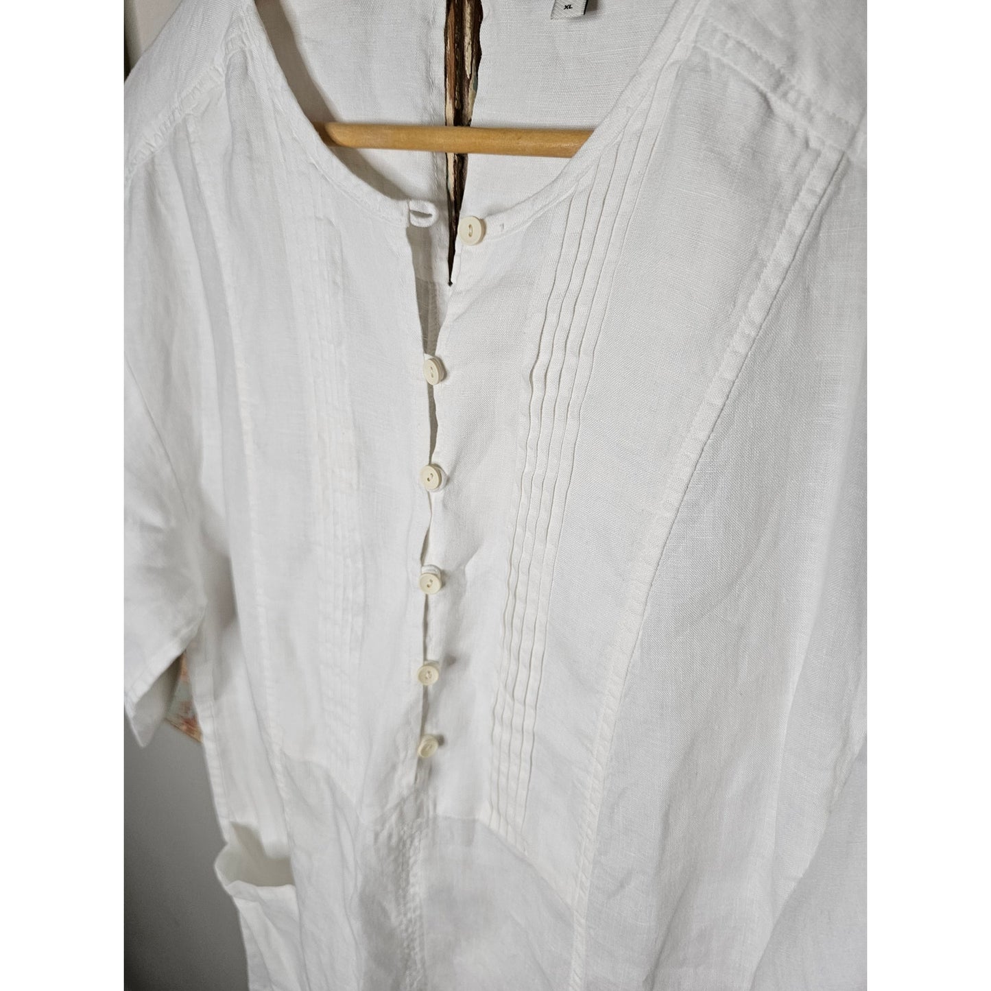 Linen White Joie Short Sleeve Short Romper Ladies size XL