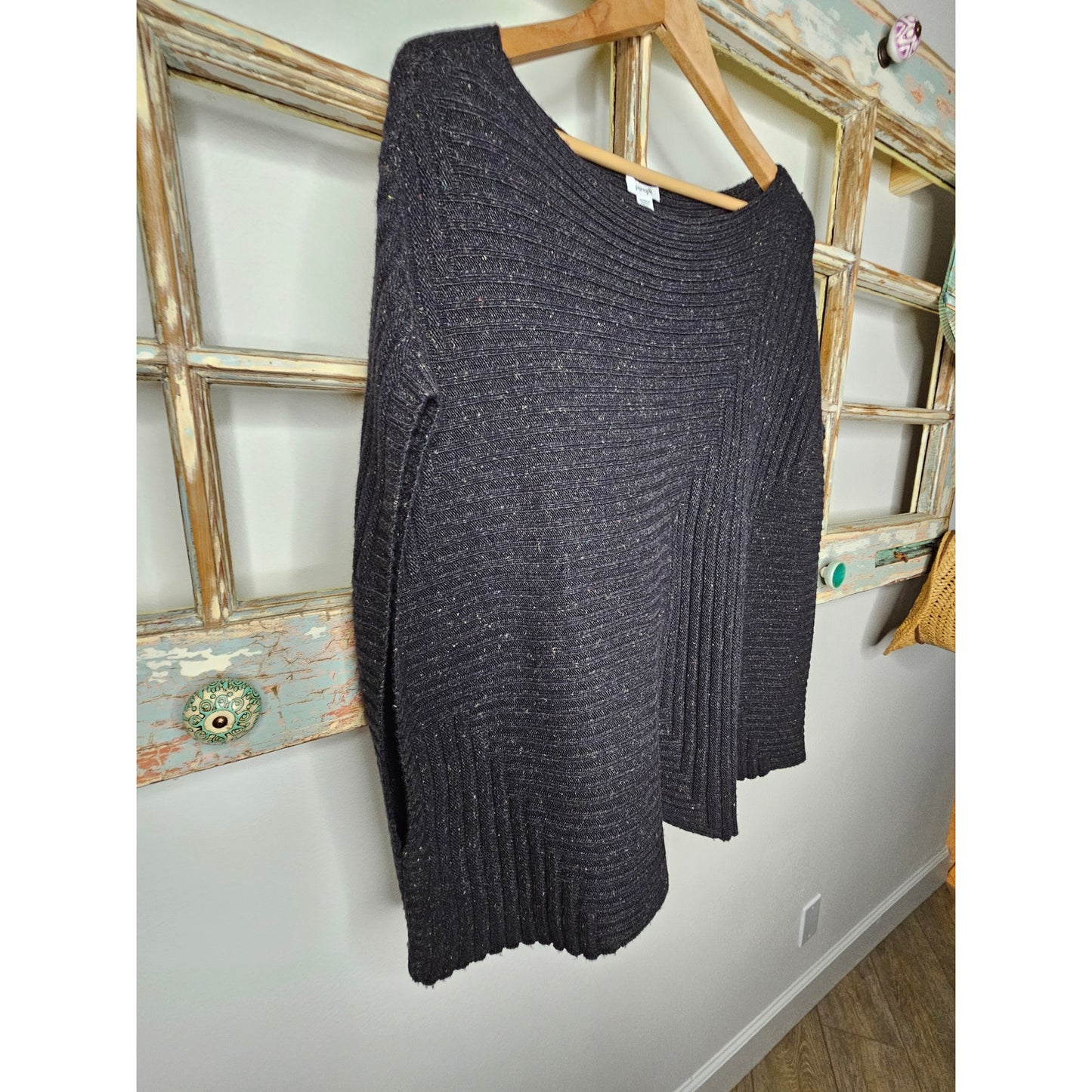 J.Jill PureJill Pullover Ribbed Knit Wool blend Gray Vest Ladies size Large