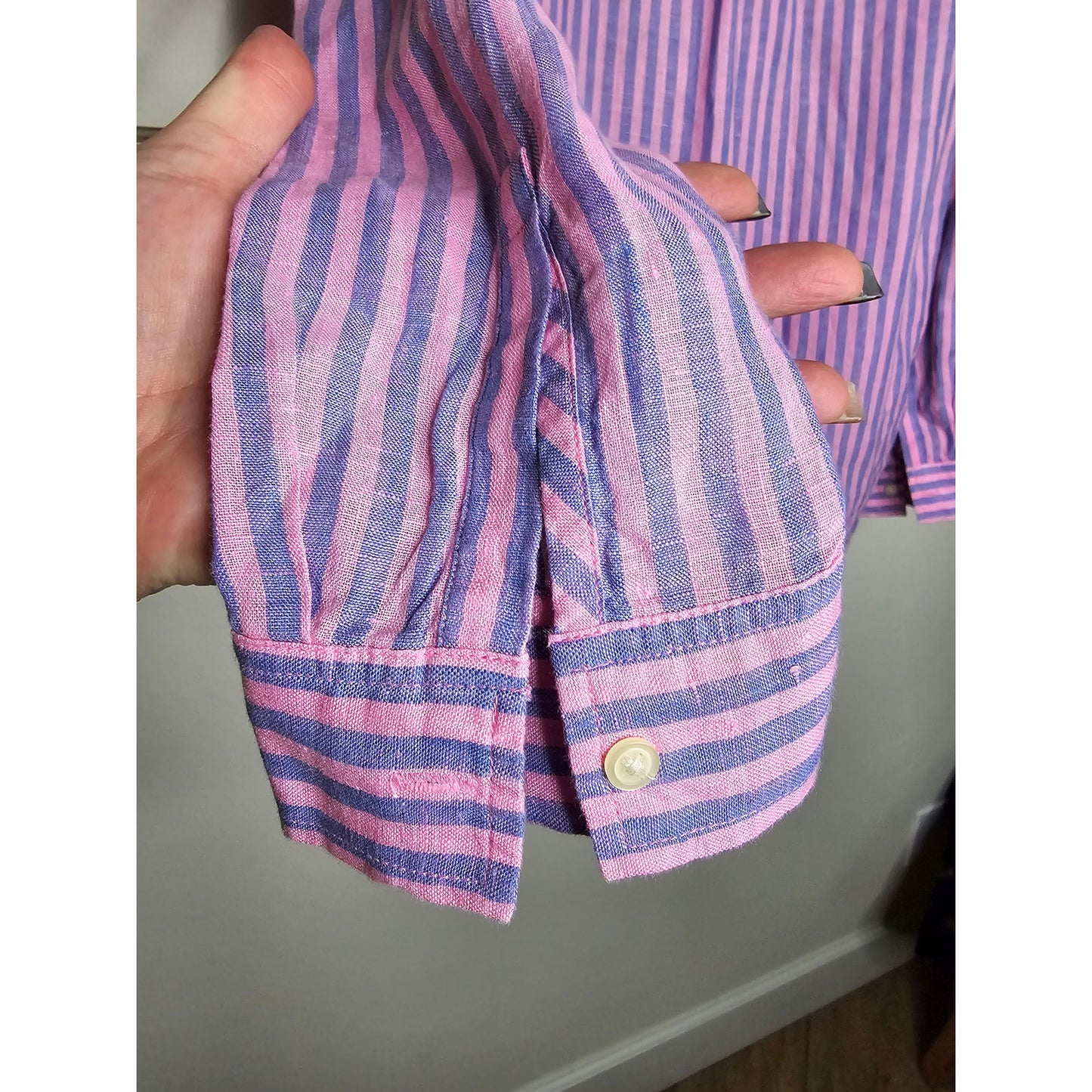 Gap Linen Oversized Boyfriend Button up Striped Shirt Ladies size XS