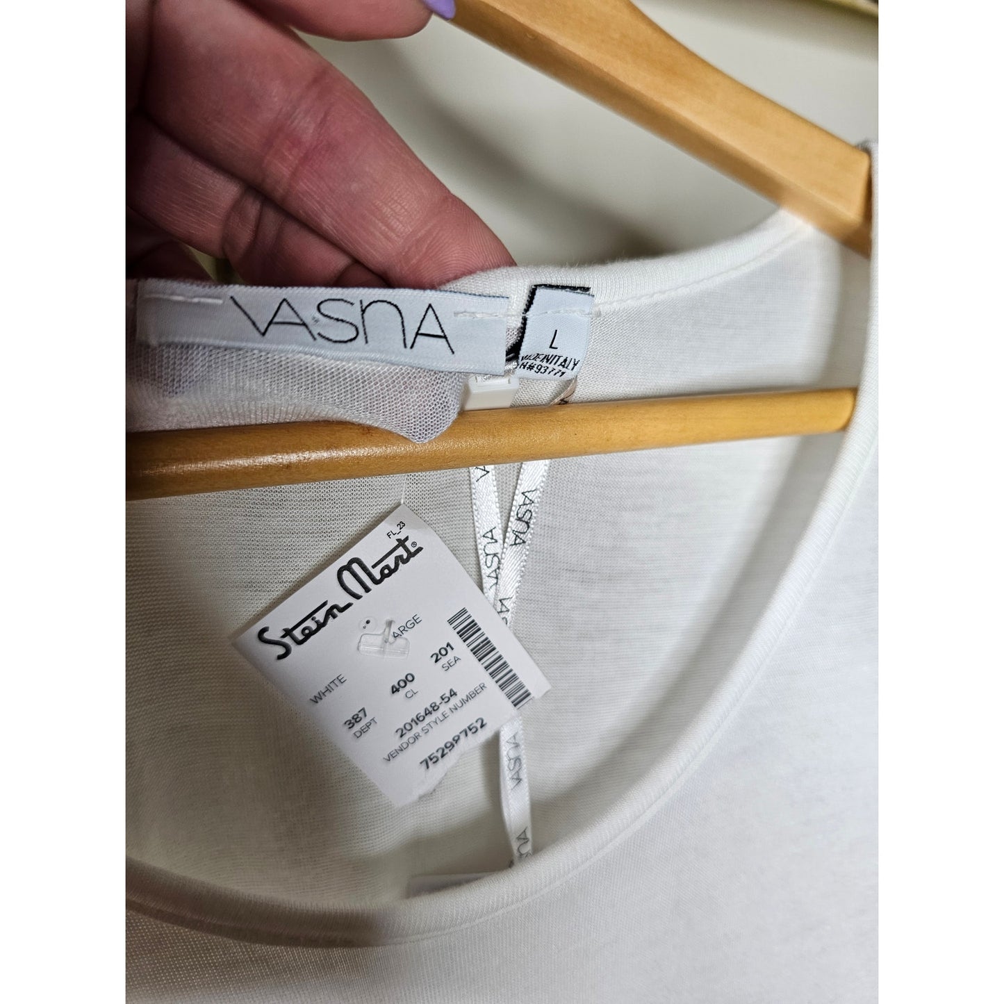 NWT Vasna Italian Made White Midi Dress with Lace ladies size Large
