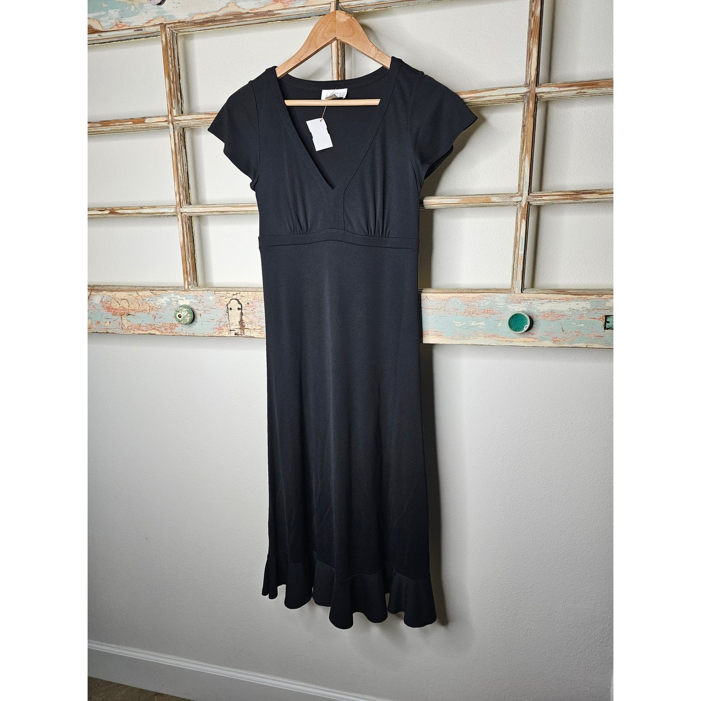 Loft Ann Taylor Black Short Sleeve Straight Dress Ladies Size 4